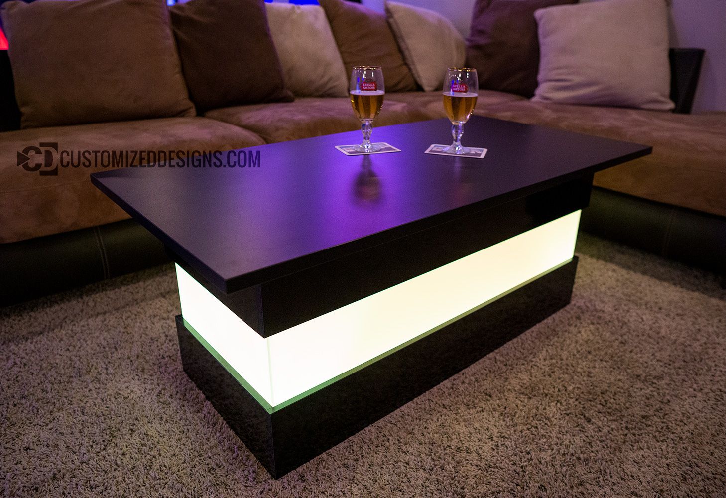 Mirage Led Lighted Coffee Table – Perfect For Lounges And Nightclubs! Regarding Rectangular Led Coffee Tables (Gallery 15 of 20)