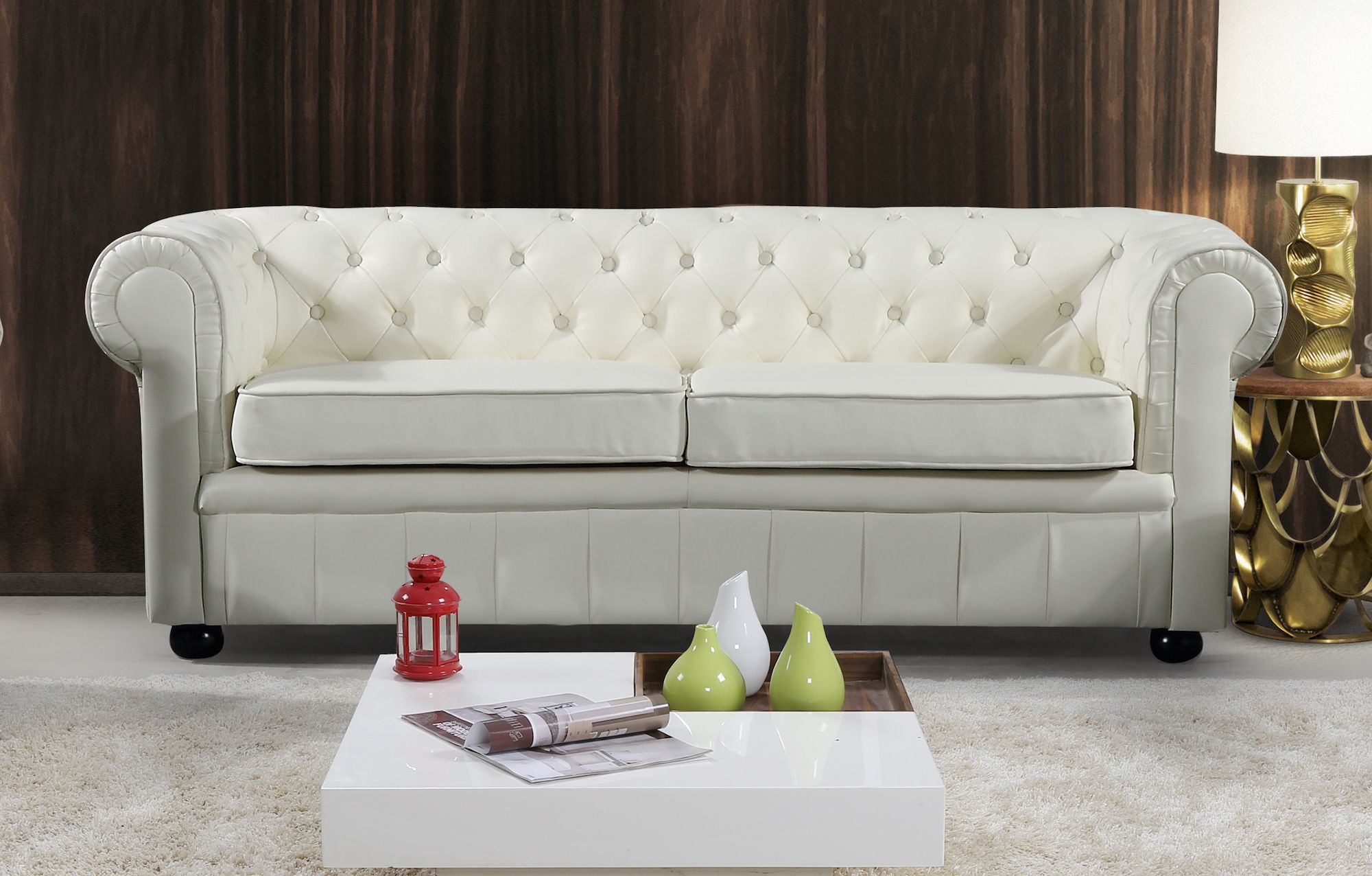 Modern Chesterfield Style Leather Sofa – Cream Leather With Sofas In Cream (Gallery 13 of 20)