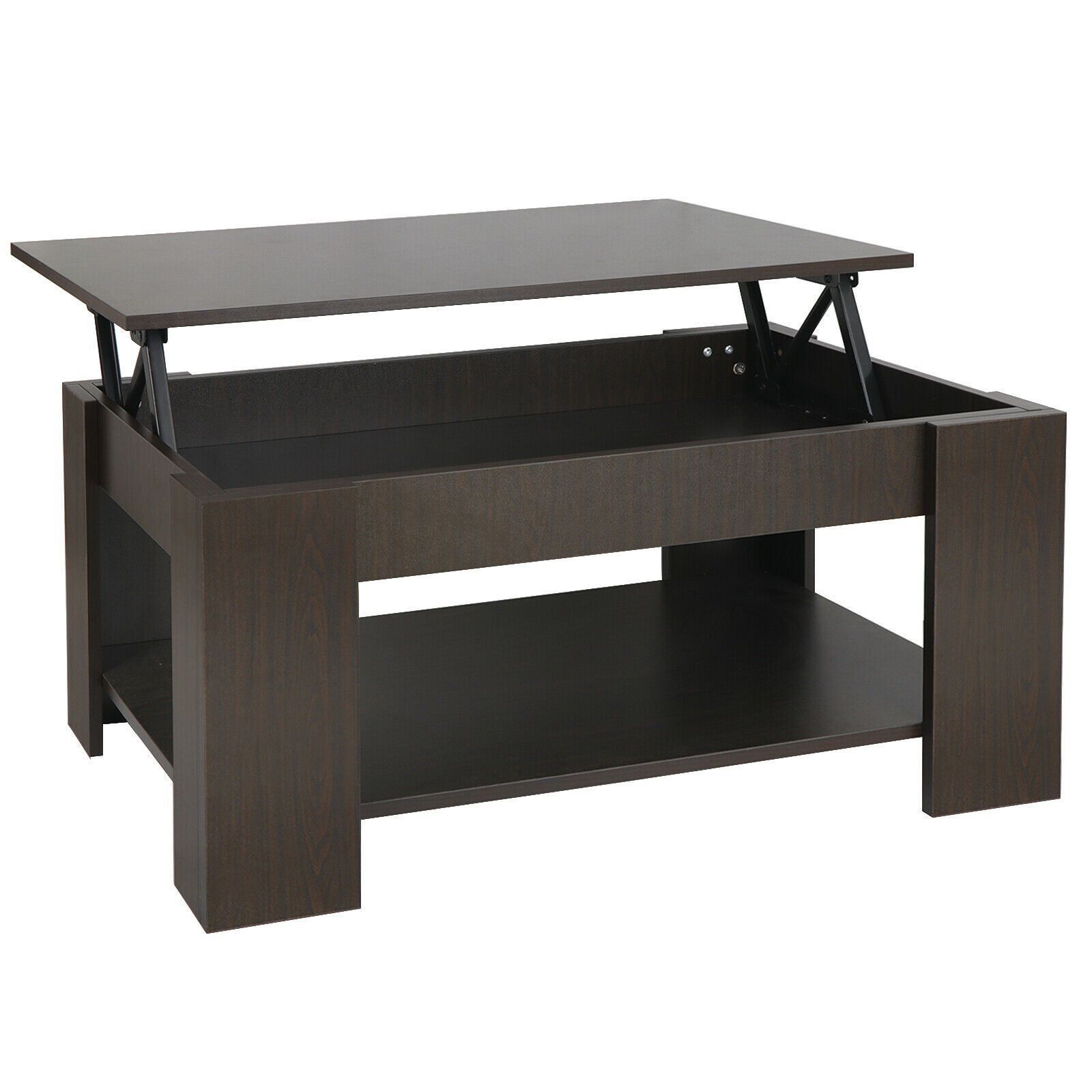 Modern Lift Up Top Tea Coffee Table Hidden Storage Compartment & Shelf Within Modern Coffee Tables With Hidden Storage Compartments (View 15 of 20)