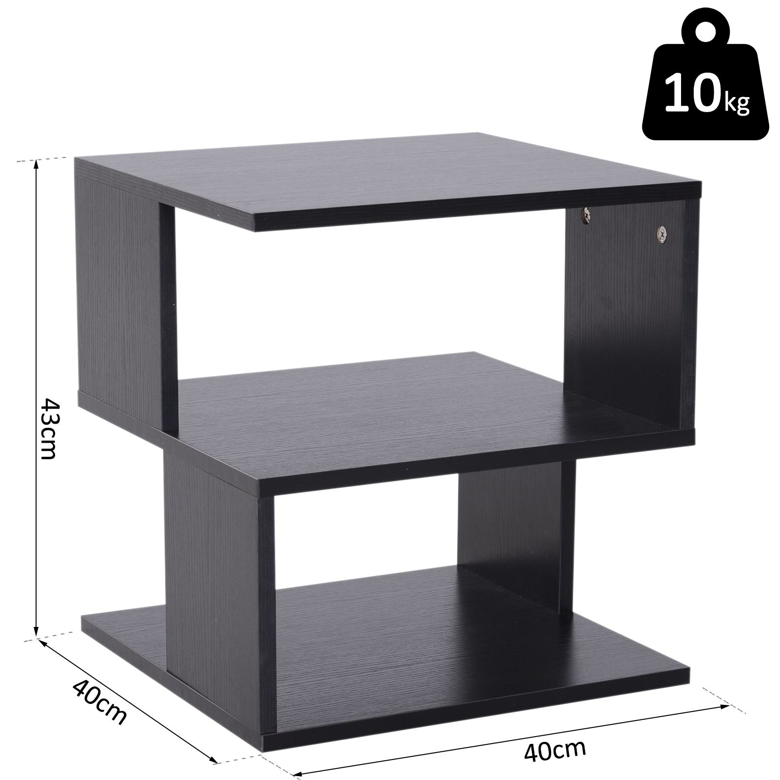 Modern Square 2 Tier Wood Coffee Side Table Storage Shelf Rack Living Pertaining To Wood Coffee Tables With 2 Tier Storage (Gallery 5 of 20)