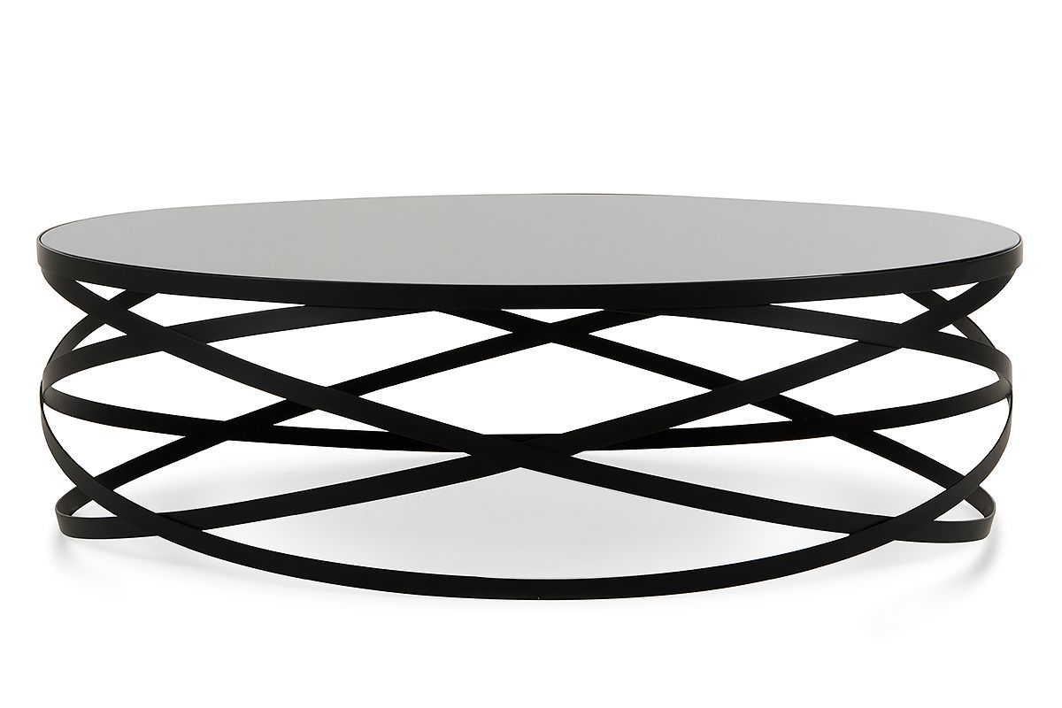 Modrest Wixon Modern Black Round Coffee Table Pertaining To Full Black Round Coffee Tables (View 14 of 20)