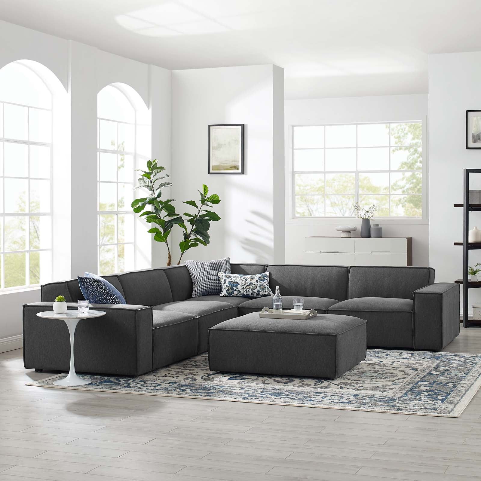 Modway Restore 6 Piece Sectional Sofa, Multiple Colors – Walmart Pertaining To Sofas In Multiple Colors (View 3 of 20)