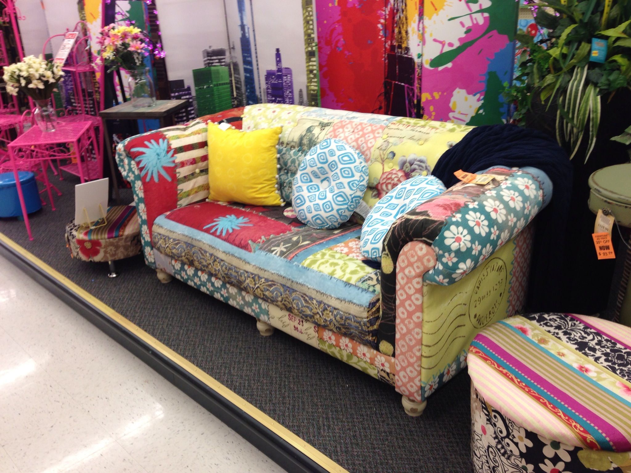 Multicolored Couch From Hobby Lobby. My Daughter Fell In Love With Intended For Sofas In Multiple Colors (Gallery 2 of 20)