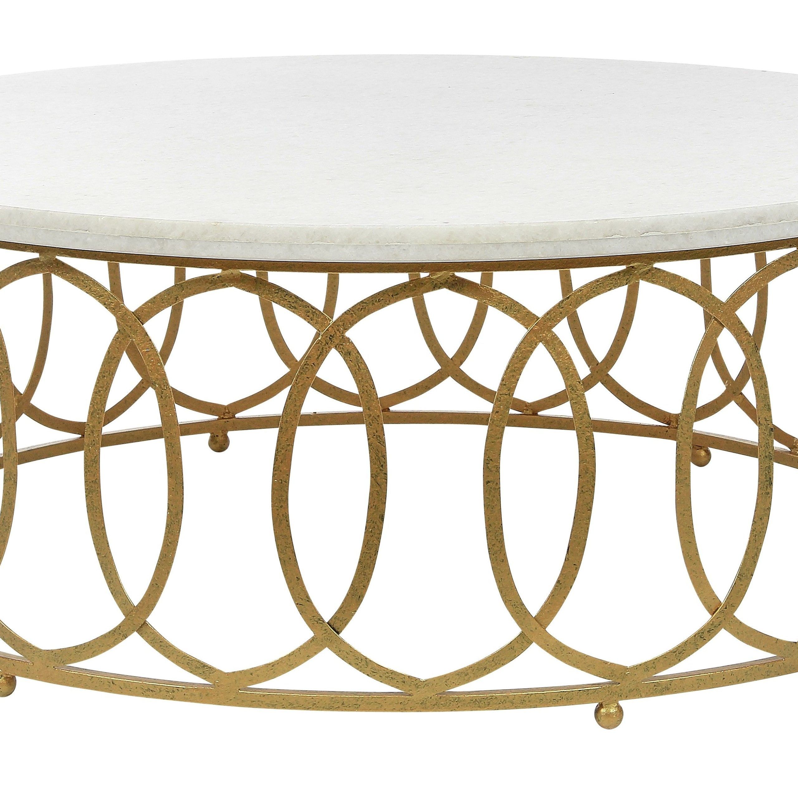 New Orleans Round Coffee Table(48") Shown In Gilded Gold Finish With Inside American Heritage Round Coffee Tables (View 11 of 20)