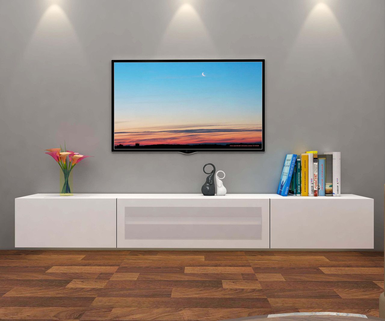 New York Floating Tv Entertainment Unit – Just Modern Furniture With Regard To Entertainment Units With Bridge (Gallery 19 of 20)