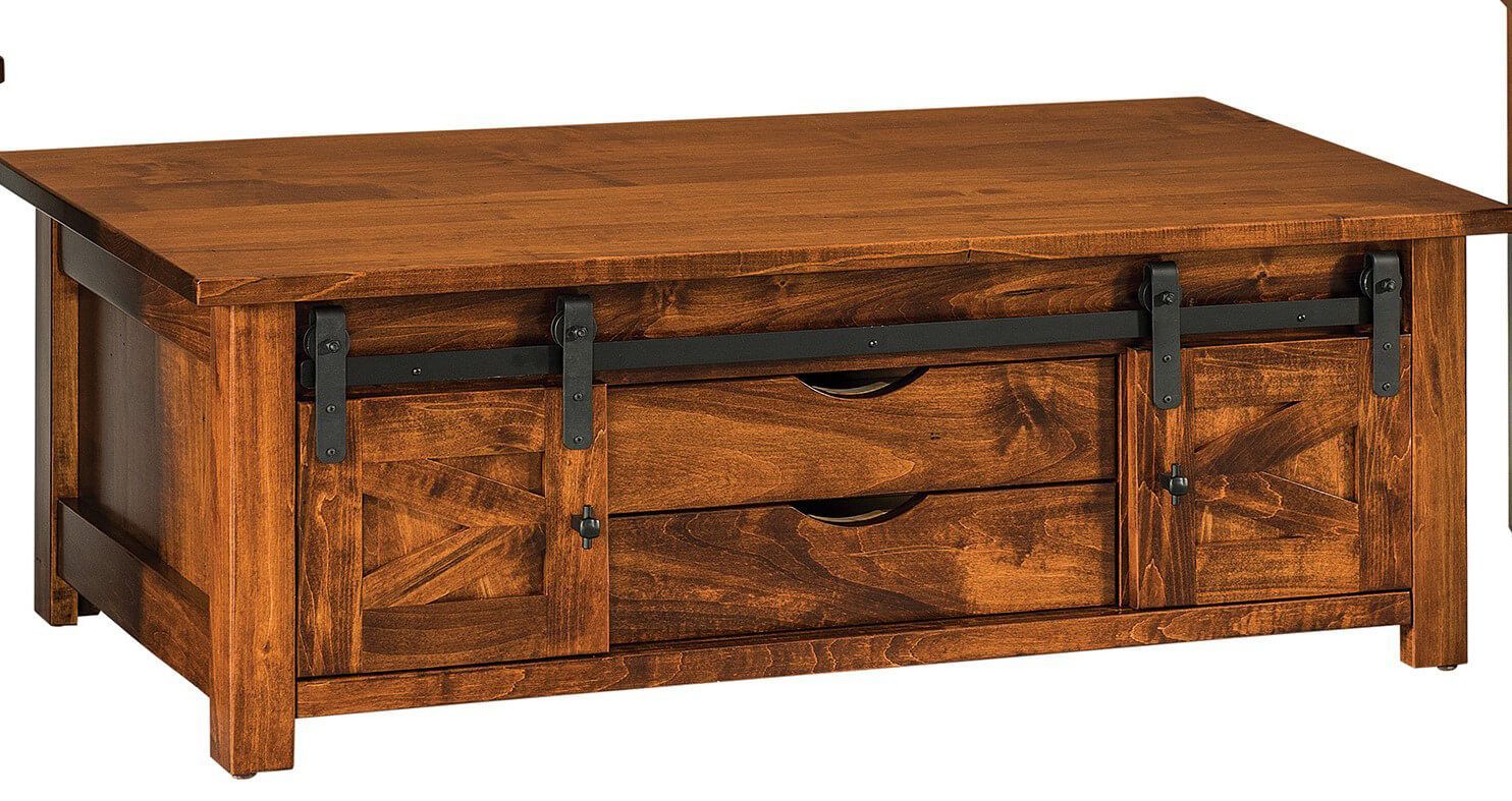 Nolan Barn Door Coffee Table – Countryside Amish Furniture Pertaining To Coffee Tables With Sliding Barn Doors (Gallery 16 of 20)