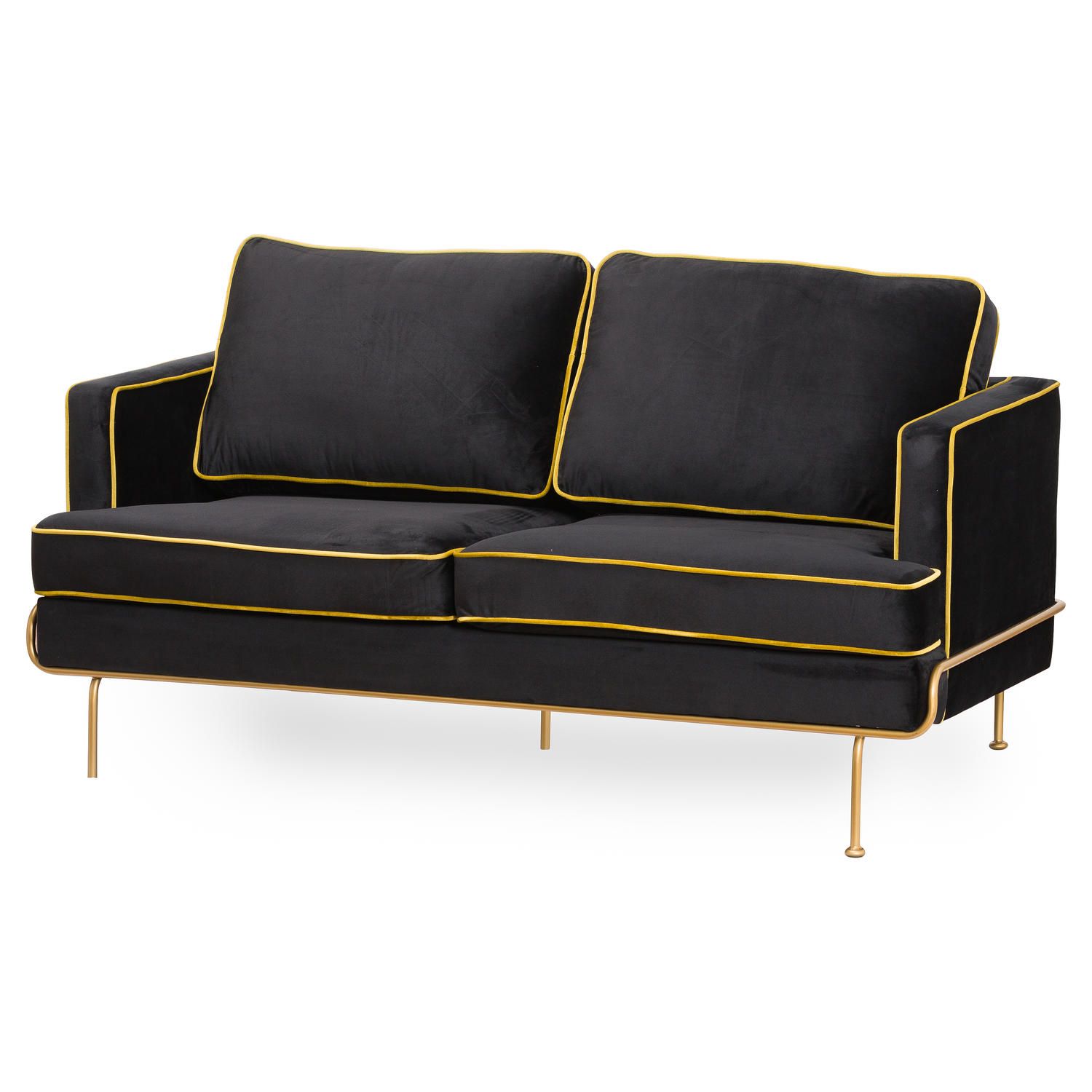 Orla Black Velvet 2 Seater Sofa | Wholesalehill Interiors Pertaining To Black Velvet 2 Seater Sofa Beds (Gallery 2 of 20)