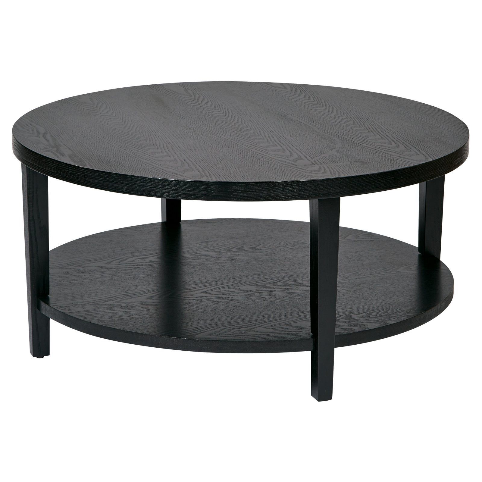 Osp Home Furnishings Work Smart Merge 36" Round Coffee Table. Black Regarding Full Black Round Coffee Tables (Gallery 3 of 20)