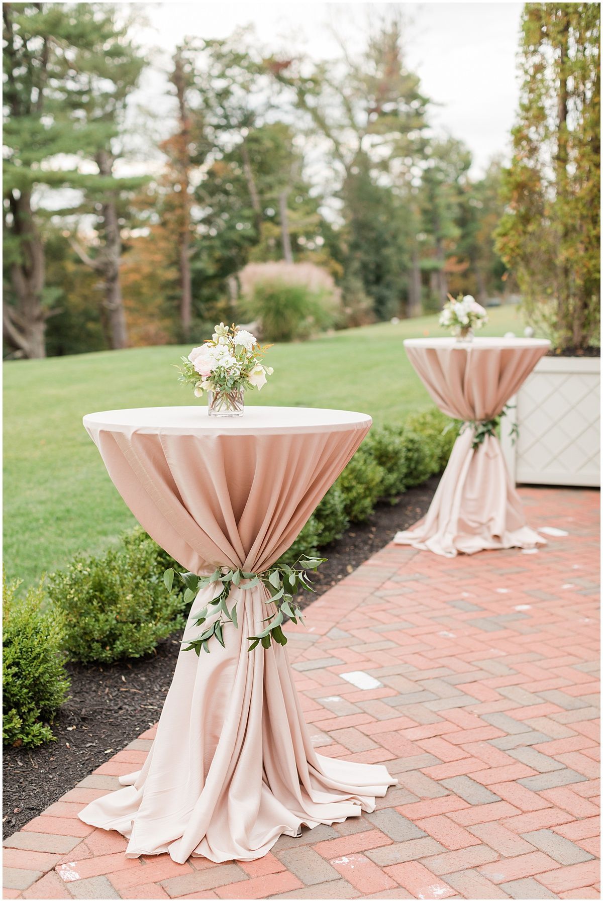 Outdoor Wedding Cocktail Hour | Natirar Mansion | Nj Wedding | Cocktail Inside Natural Outdoor Cocktail Tables (Gallery 9 of 20)