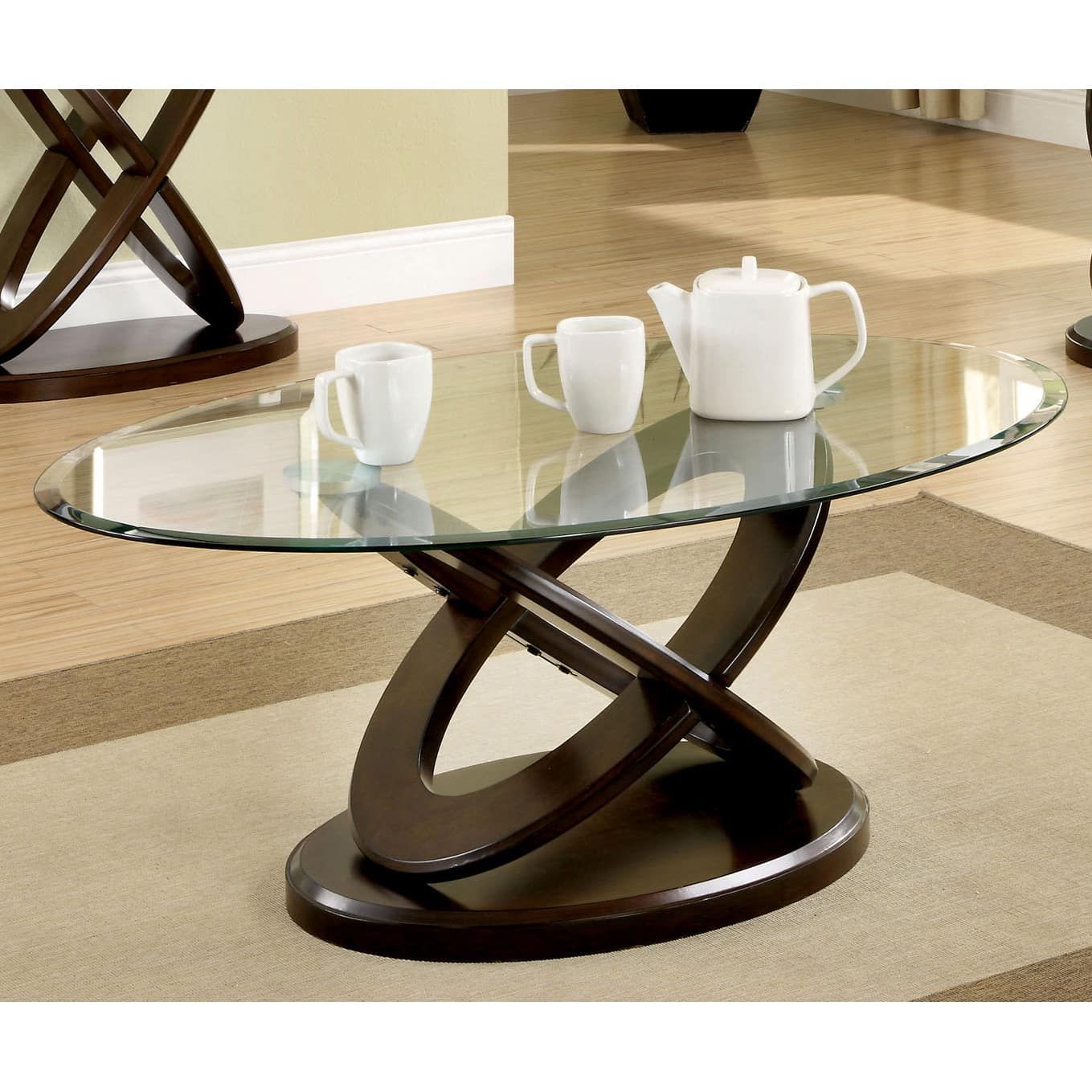Oval Glass Top Coffee Table – Tarkhan (View 10 of 20)
