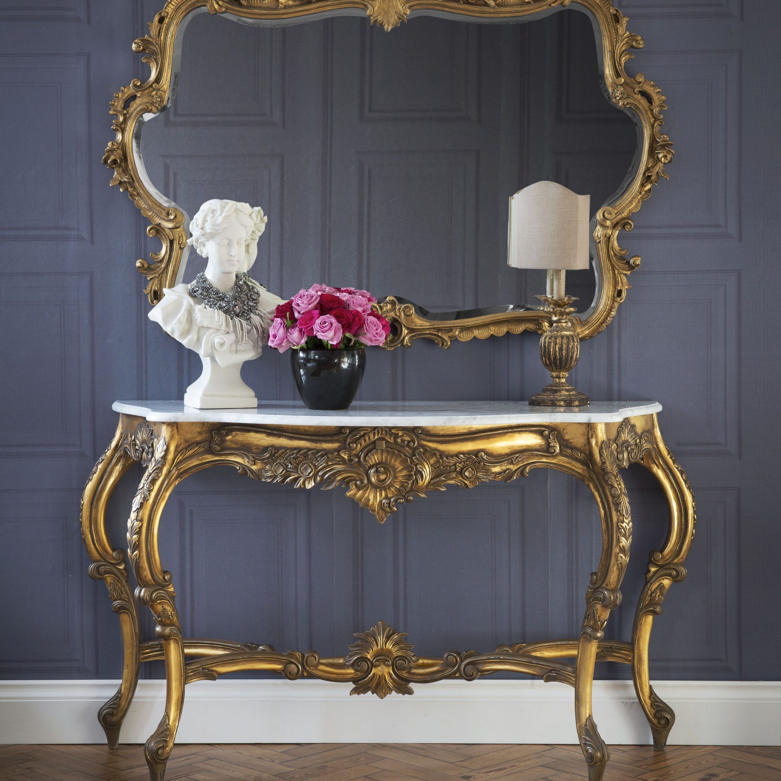 Palais De Versailles Gold Console Table (large) | French Bedroom In Versailles Console Cabinets (View 5 of 20)