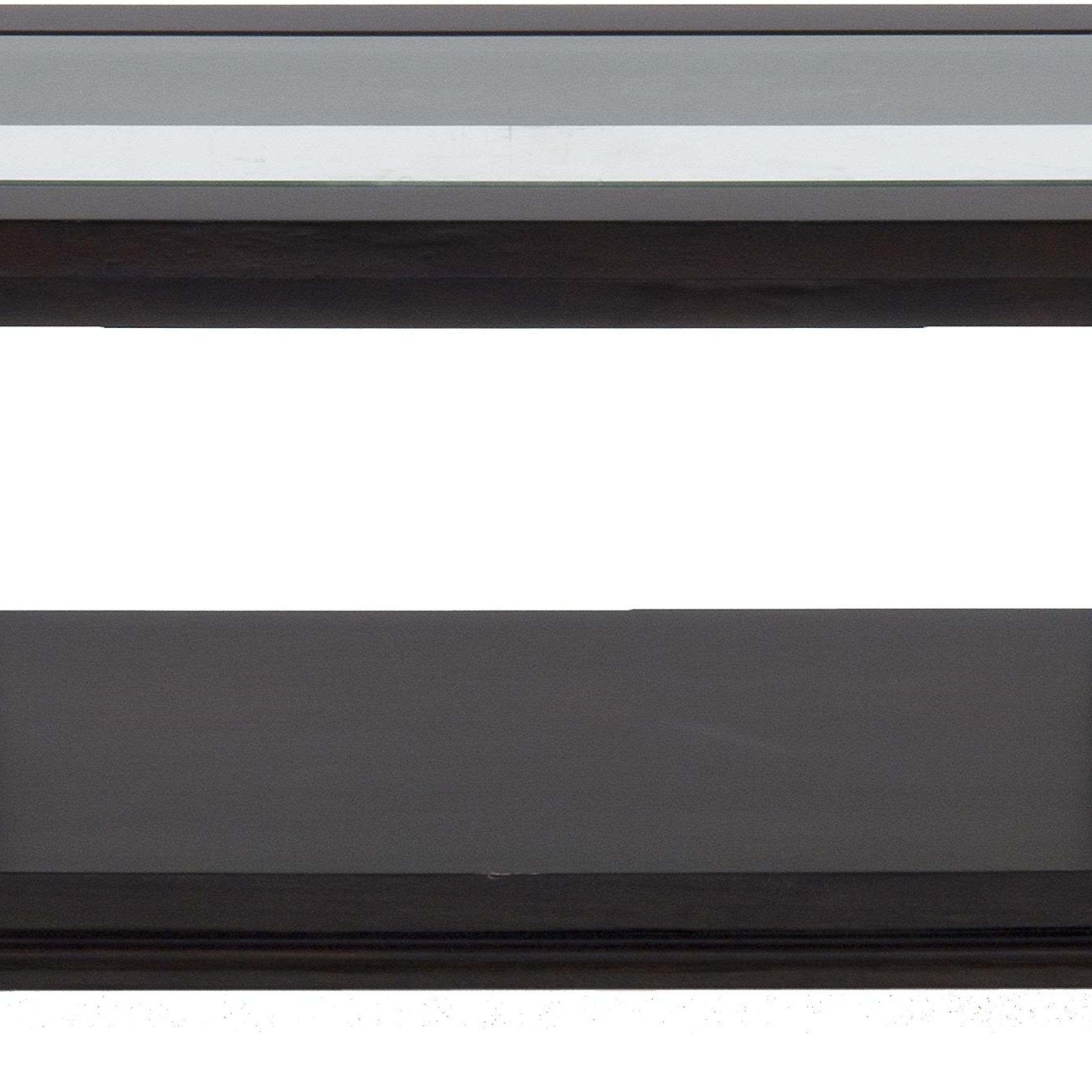Panama Brown Contemporary Coffee Table With Beveled Glass Top And Inside Coffee Tables With Casters (View 20 of 21)