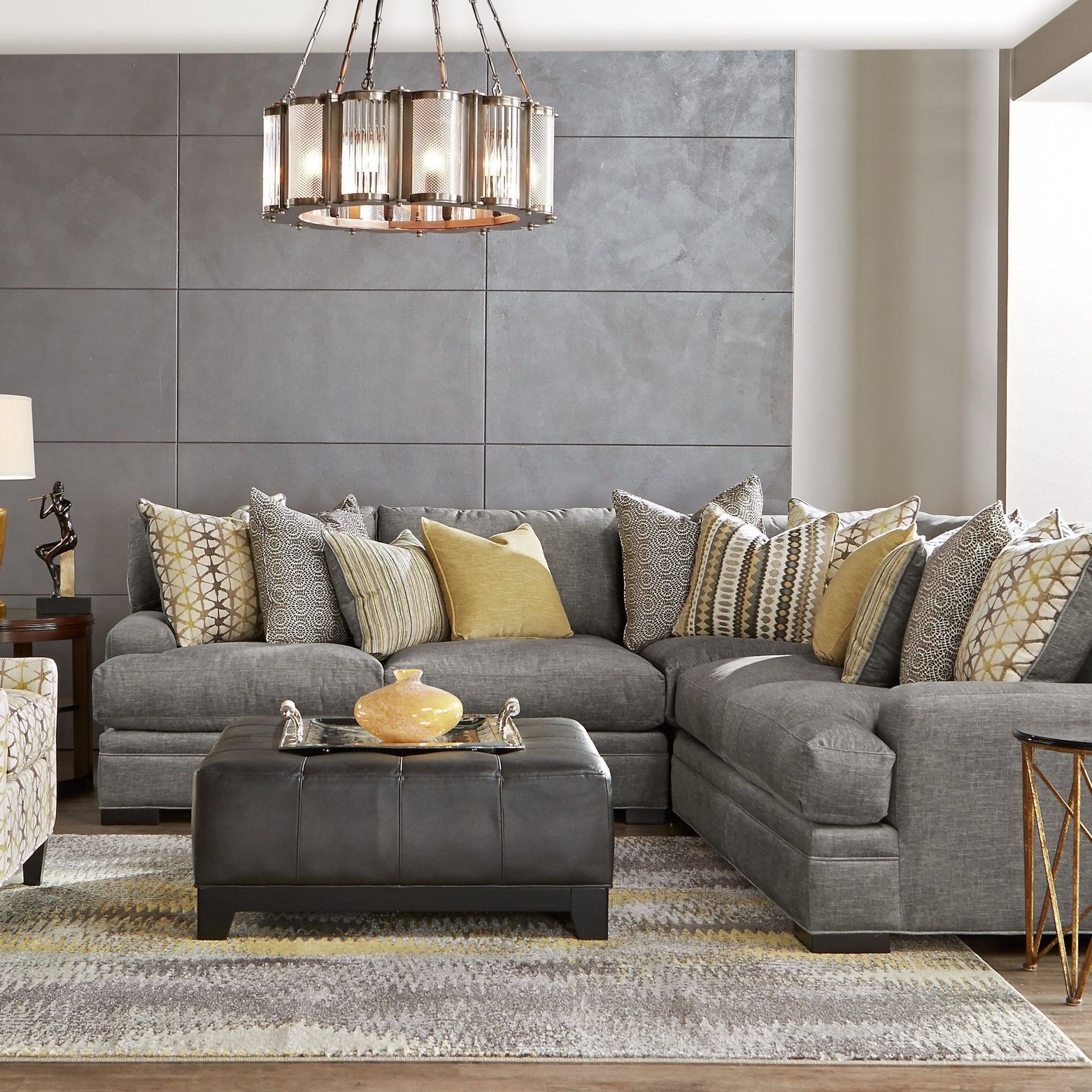 Picture Of Cindy Crawford Home Palm Springs Gray 3 Pc Sectional From With Dark Gray Sectional Sofas (Gallery 12 of 20)