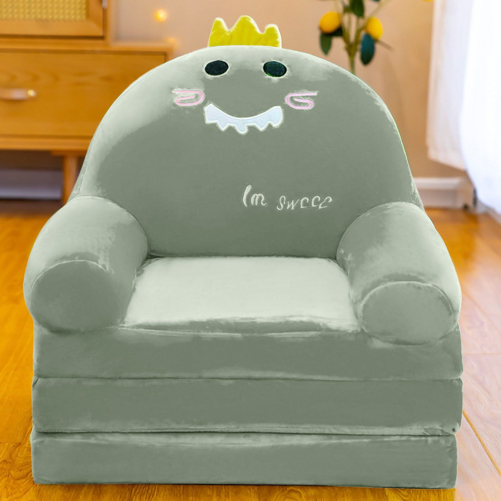 Plush Foldable Kids Sofa Backrest 2 In 1 Foldable Sofa Cute Cartoon Within 2 In 1 Foldable Sofas (View 19 of 20)