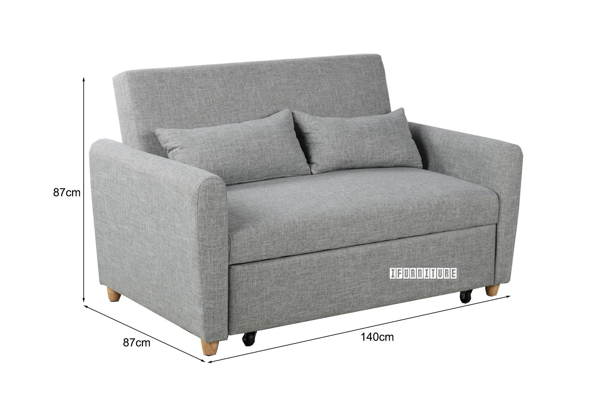 Primo Pull Out 2 Seater Sofa Bed (grey) Inside 2 In 1 Gray Pull Out Sofa Beds (View 5 of 20)