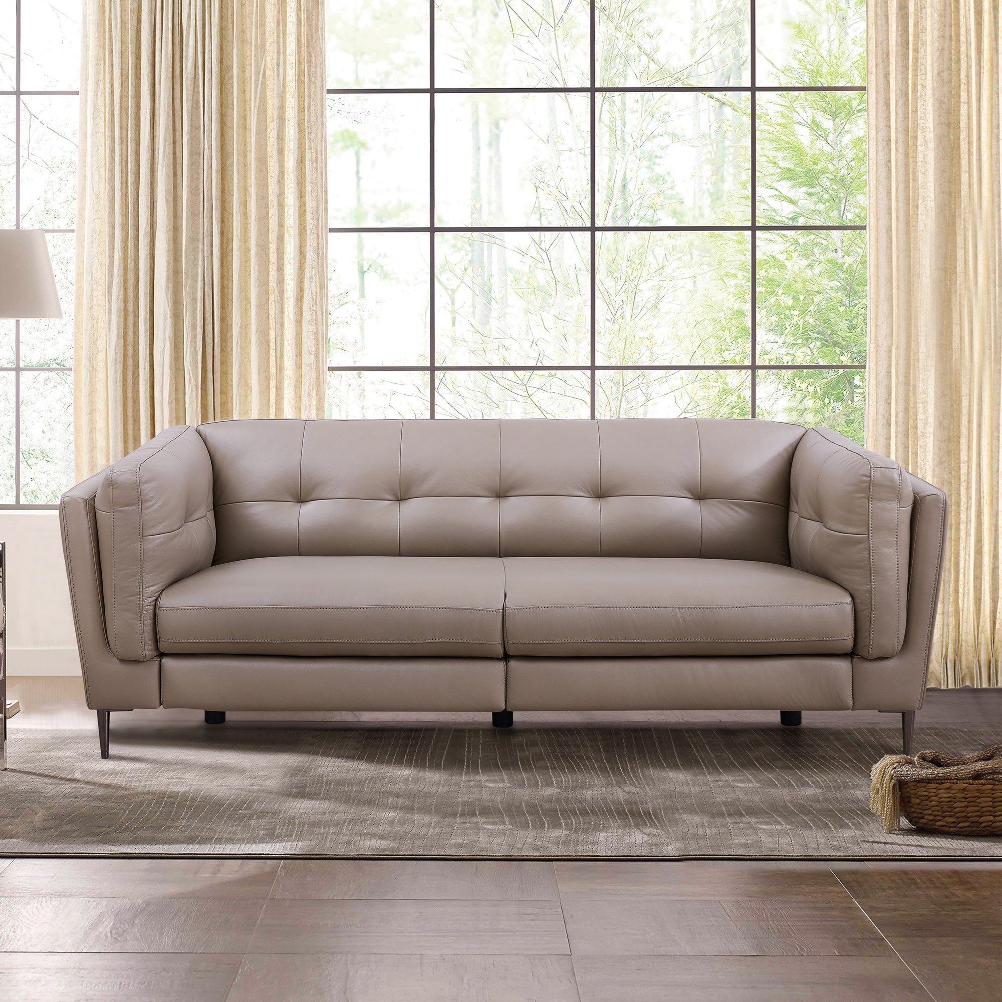 Primrose Mid Century Modern Leather Power Recliner Sofa | Sadler's Home In Mid Century Modern Sofas (View 11 of 20)