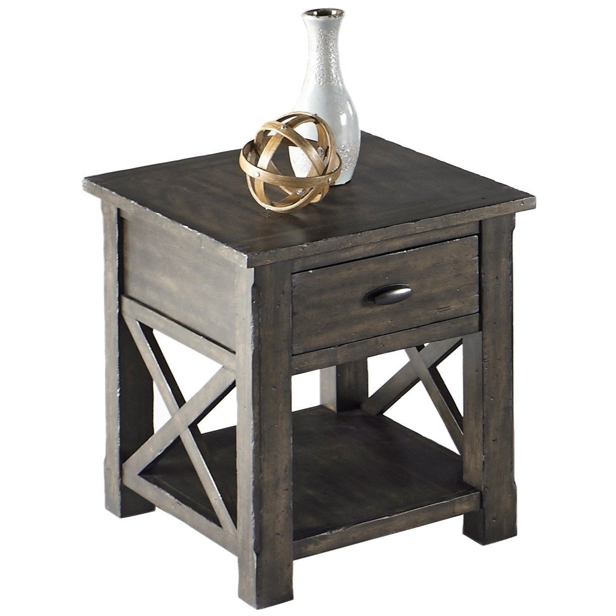 Progressive Furniture Crossroads Rustic Rectangular End Table In Gray With Rustic Gray End Tables (Gallery 7 of 20)