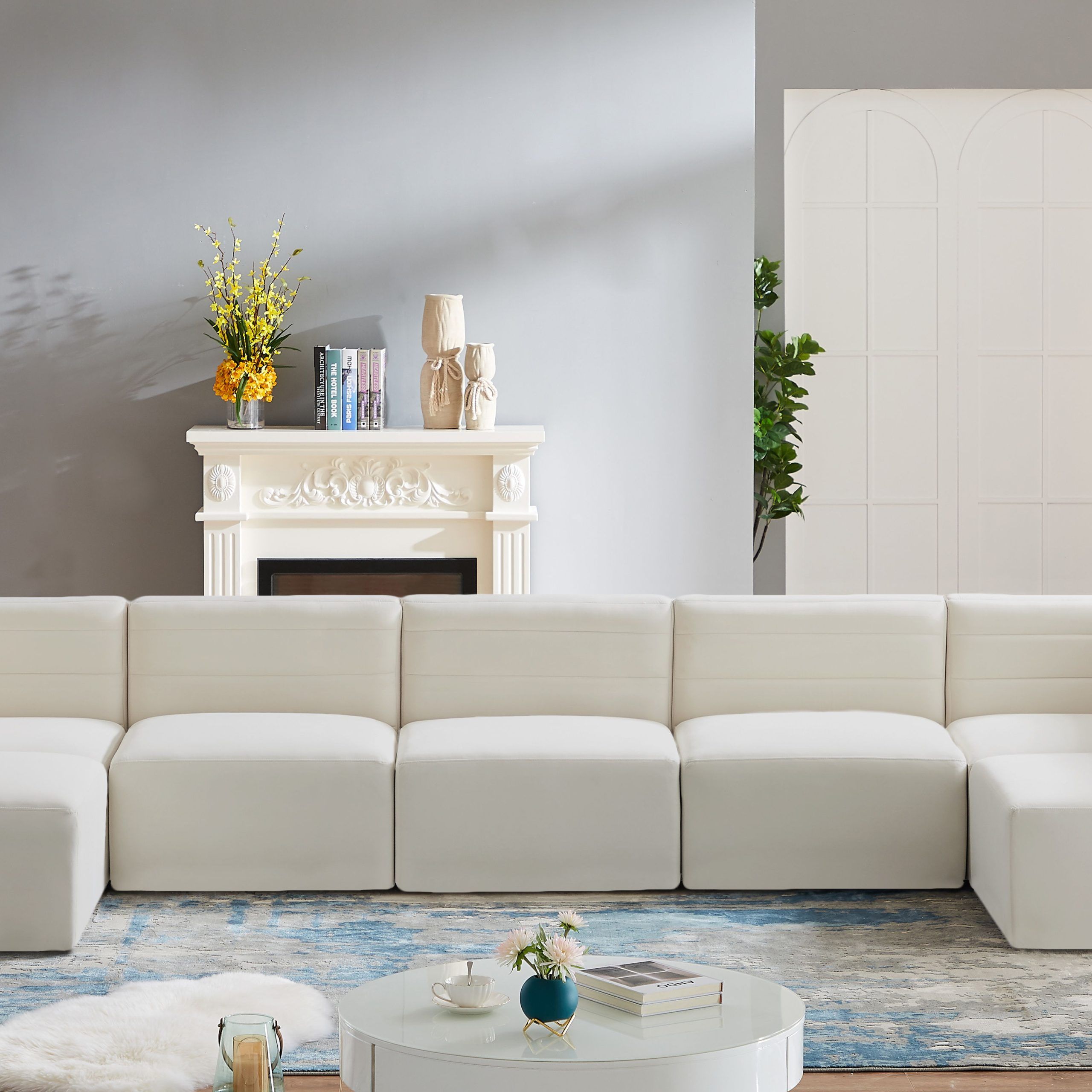 Quincy Cream Velvet Modular Sectional – New Lots Furniture Online Store Within Cream Velvet Modular Sectionals (View 4 of 20)