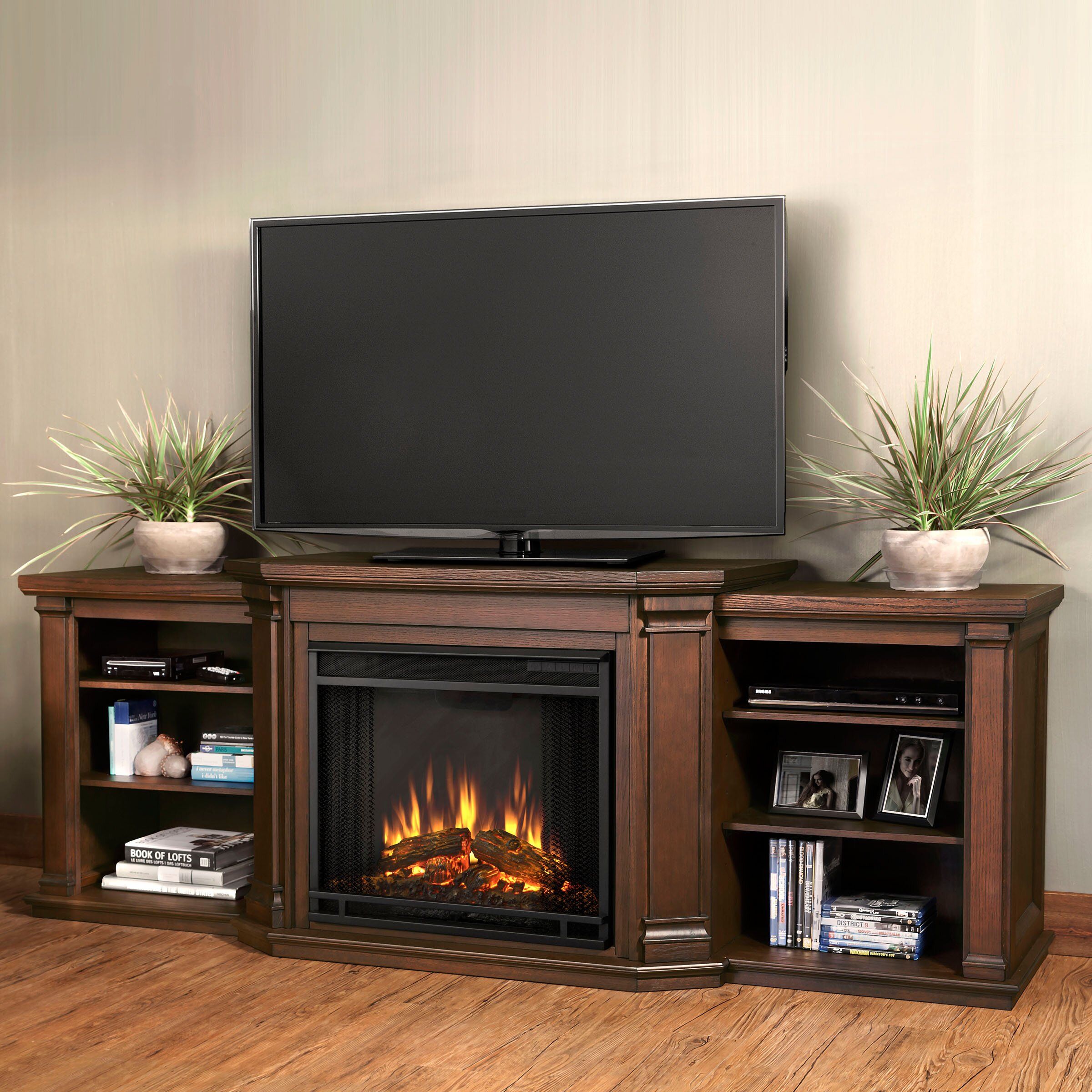 Real Flame Valmont Tv Stand With Electric Fireplace & Reviews | Wayfair For Tv Stands With Electric Fireplace (Gallery 1 of 20)