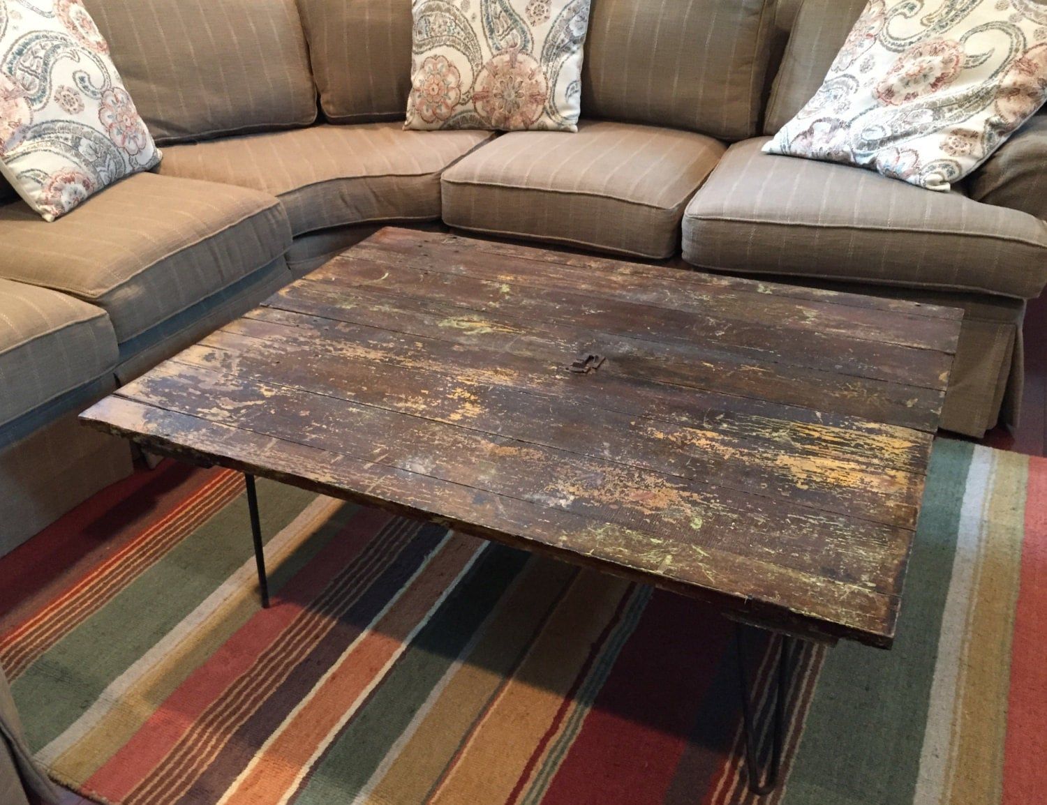 Reclaimed Shed/barn Door Coffee Table With Old Hardware And Within Coffee Tables With Sliding Barn Doors (View 10 of 20)