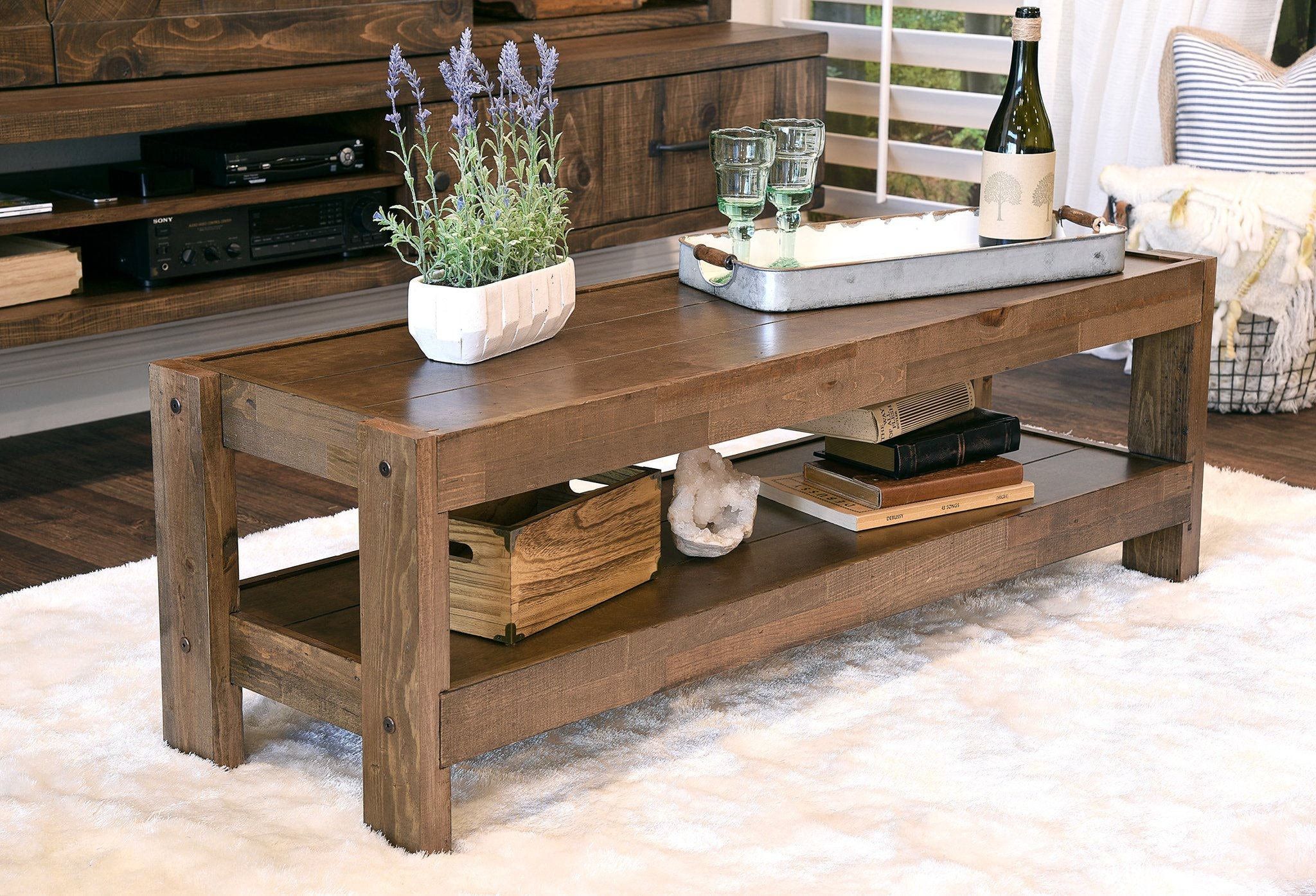 Reclaimed Wood Coffee Table Rustic Barn Wood Style | Etsy With Regard To Rustic Wood Coffee Tables (Gallery 5 of 21)