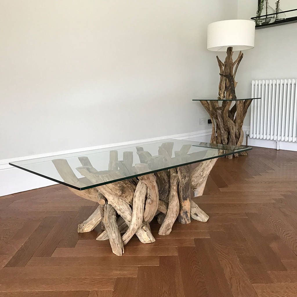 Rectangular Driftwood Coffee Table Basedoris Brixham With Rectangular Coffee Tables With Pedestal Bases (Gallery 10 of 20)