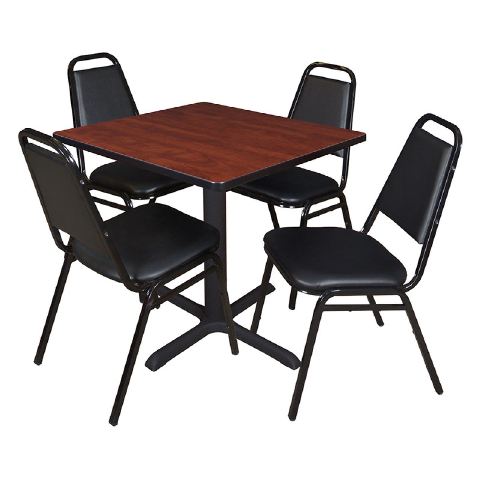 Regency Cain Square Breakroom Table With 4 Stackable Restaurant Chairs For Regency Cain Steel Coffee Tables (Gallery 18 of 21)