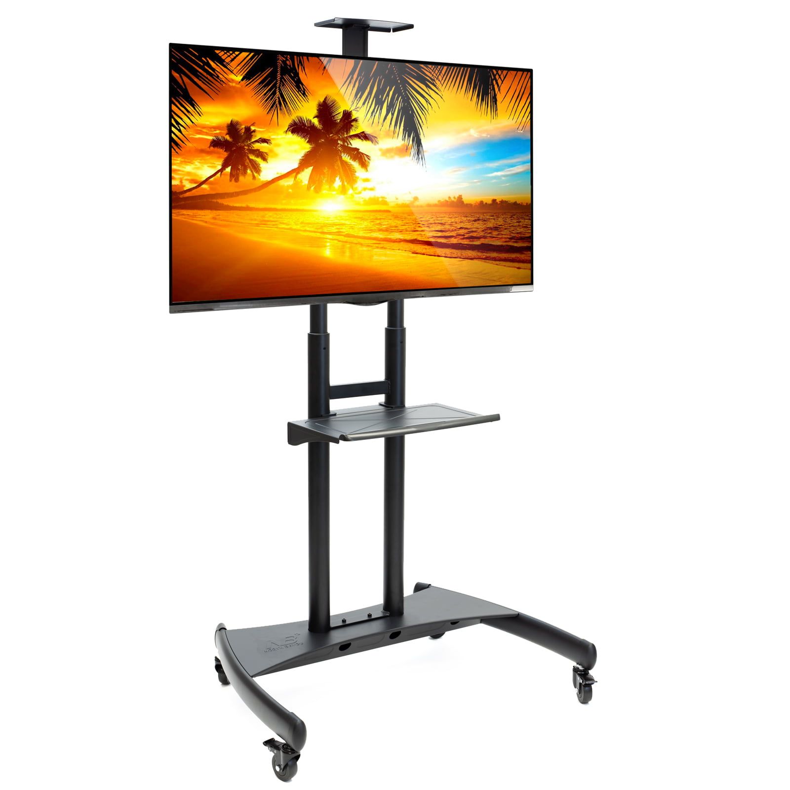 Rolling Tv Stand Mobile Tv Cart For 55" – 80" Plasma Screen, Led, Lcd Intended For Mobile Tilt Rolling Tv Stands (Gallery 1 of 20)