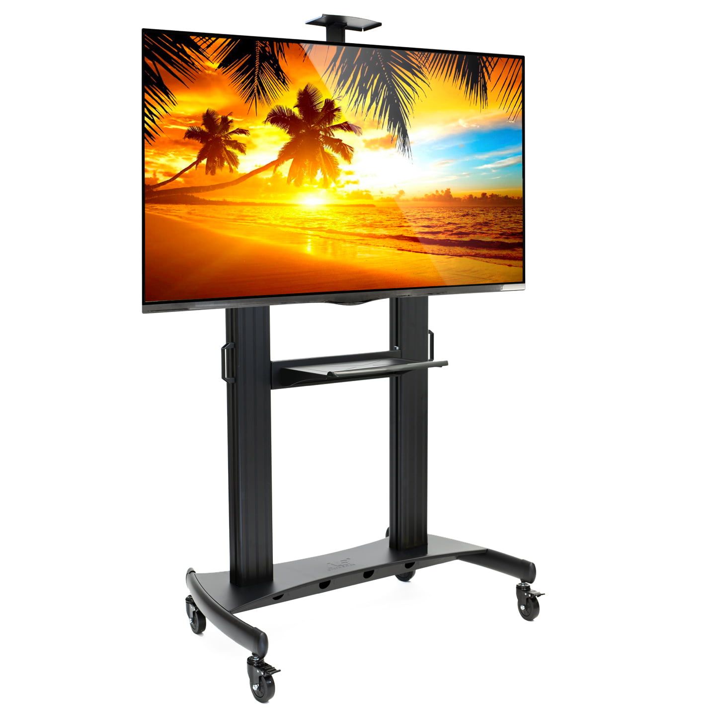 Rolling Tv Stand Mobile Tv Cart For 60" – 100" Flat Screen, Led, Lcd In Foldable Portable Adjustable Tv Stands (View 6 of 20)