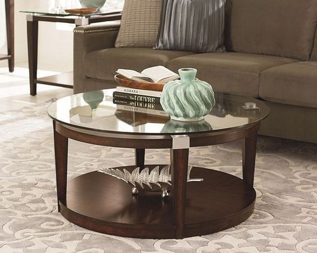 Round Glass Coffee Table – Leon Furniture With Regard To Glass Coffee Tables With Lower Shelves (View 20 of 20)