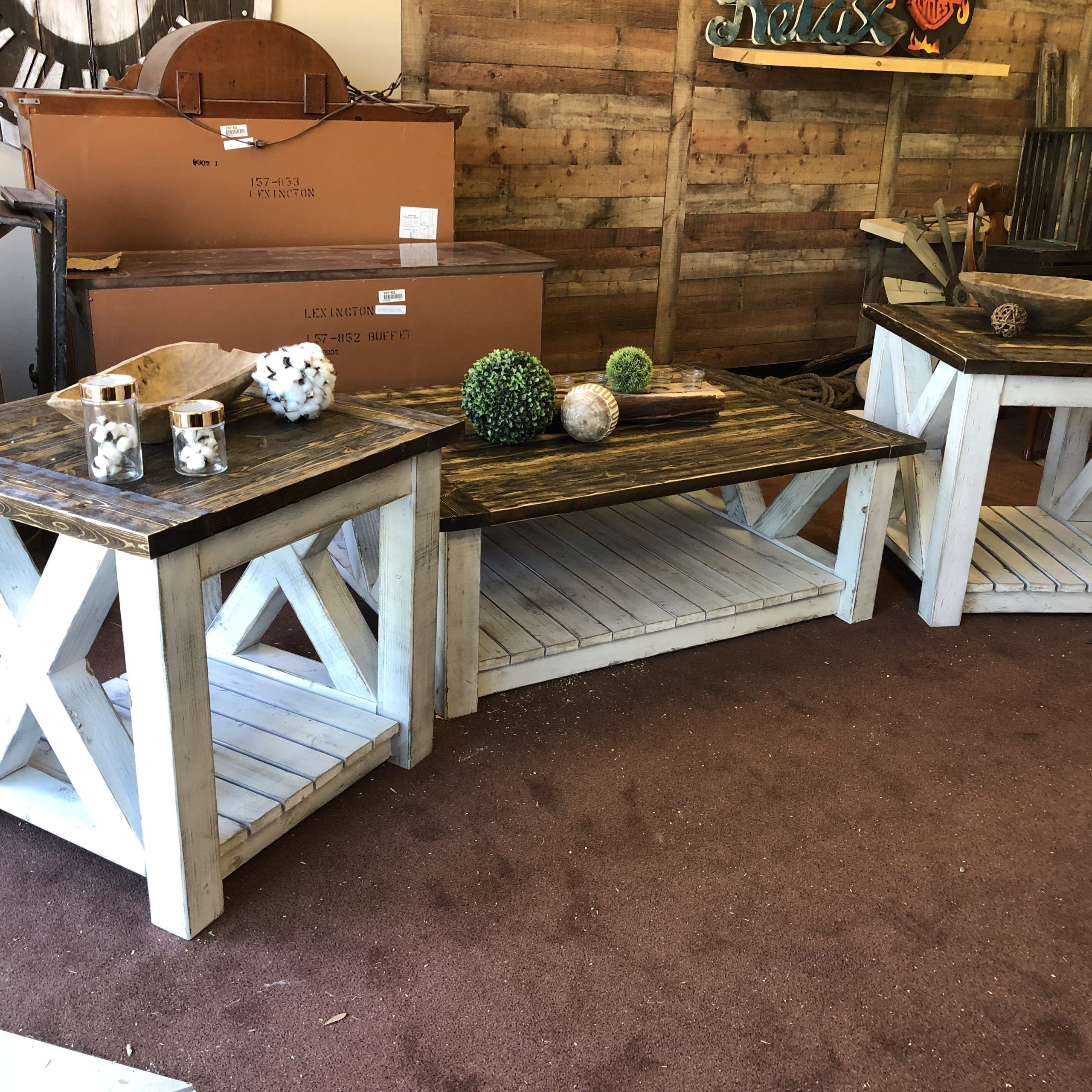 Rustic, Distressed Farmhouse Coffee And End Tablesnailbender’s In Inside Living Room Farmhouse Coffee Tables (Gallery 4 of 20)