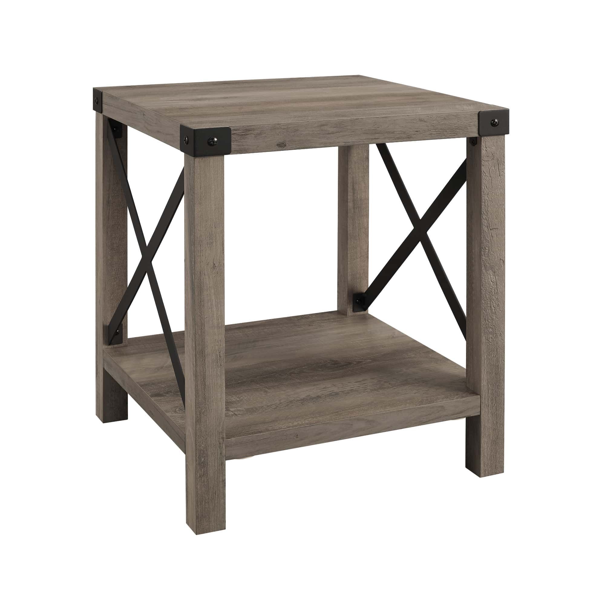 Rustic Grey End Tables : We Love The Large Size And The Open Bottom Throughout Rustic Gray End Tables (View 17 of 20)