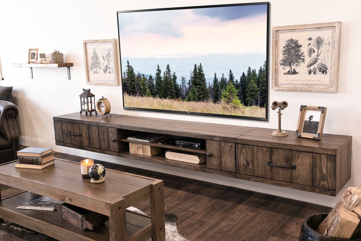 Rustic Wood Floating Tv Stand – Lindsay Peterman Within 110" Tvs Wood Tv Cabinet With Drawers (View 17 of 20)
