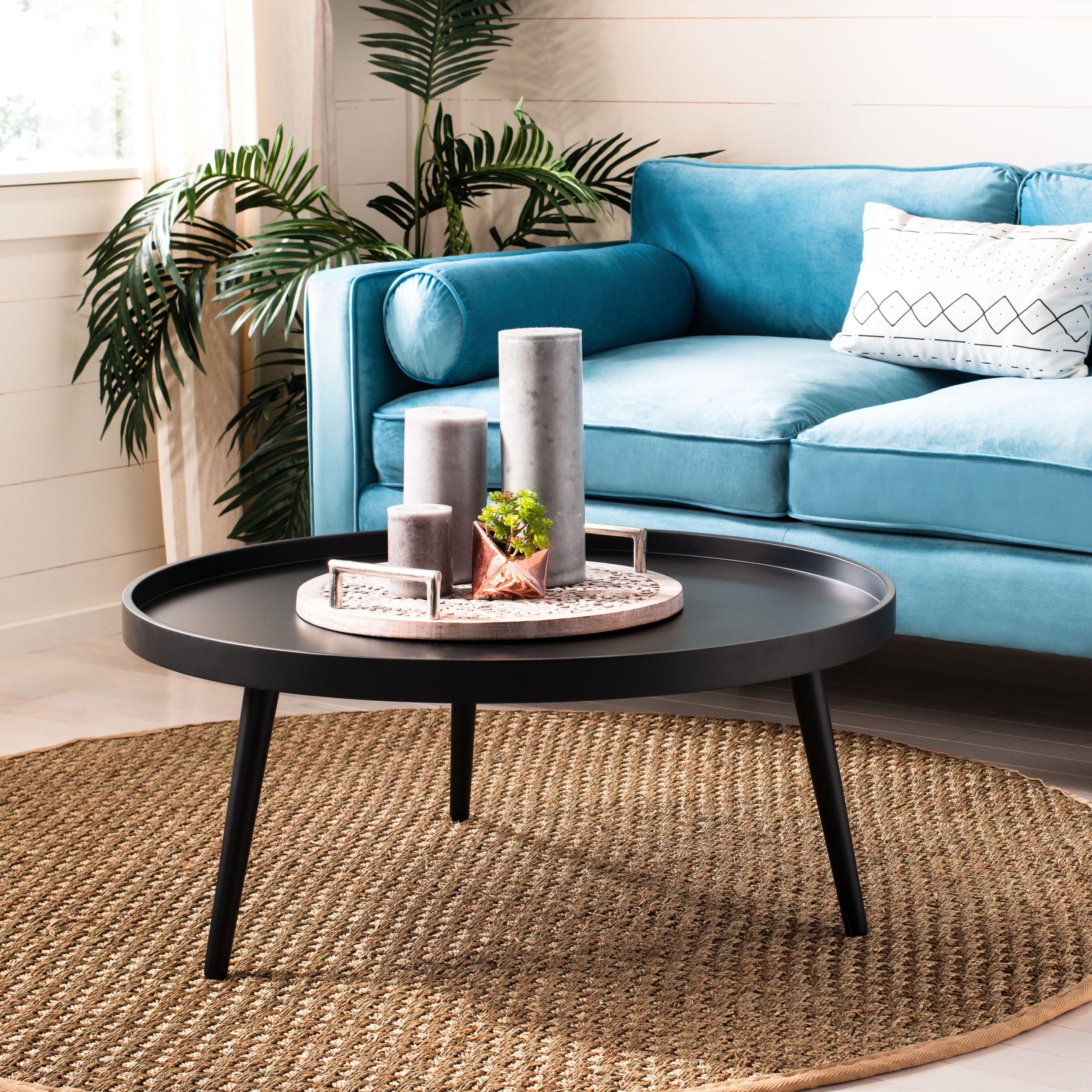 Safavieh Fritz Modern Round Tray Top Coffee Table – Walmart In Coffee Tables With Trays (Gallery 1 of 20)