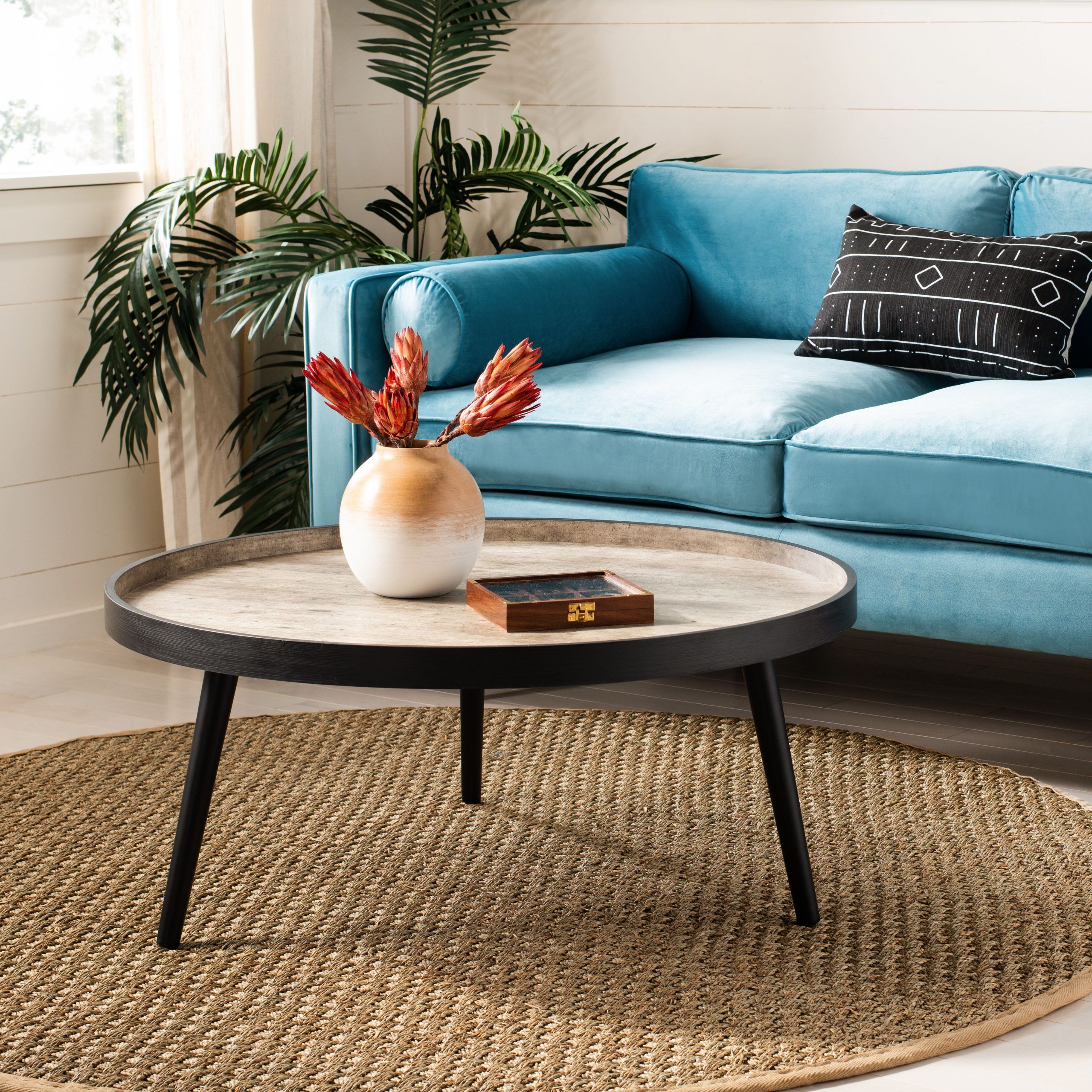 Safavieh Fritz Modern Round Tray Top Coffee Table – Walmart With Coffee Tables With Trays (View 6 of 20)