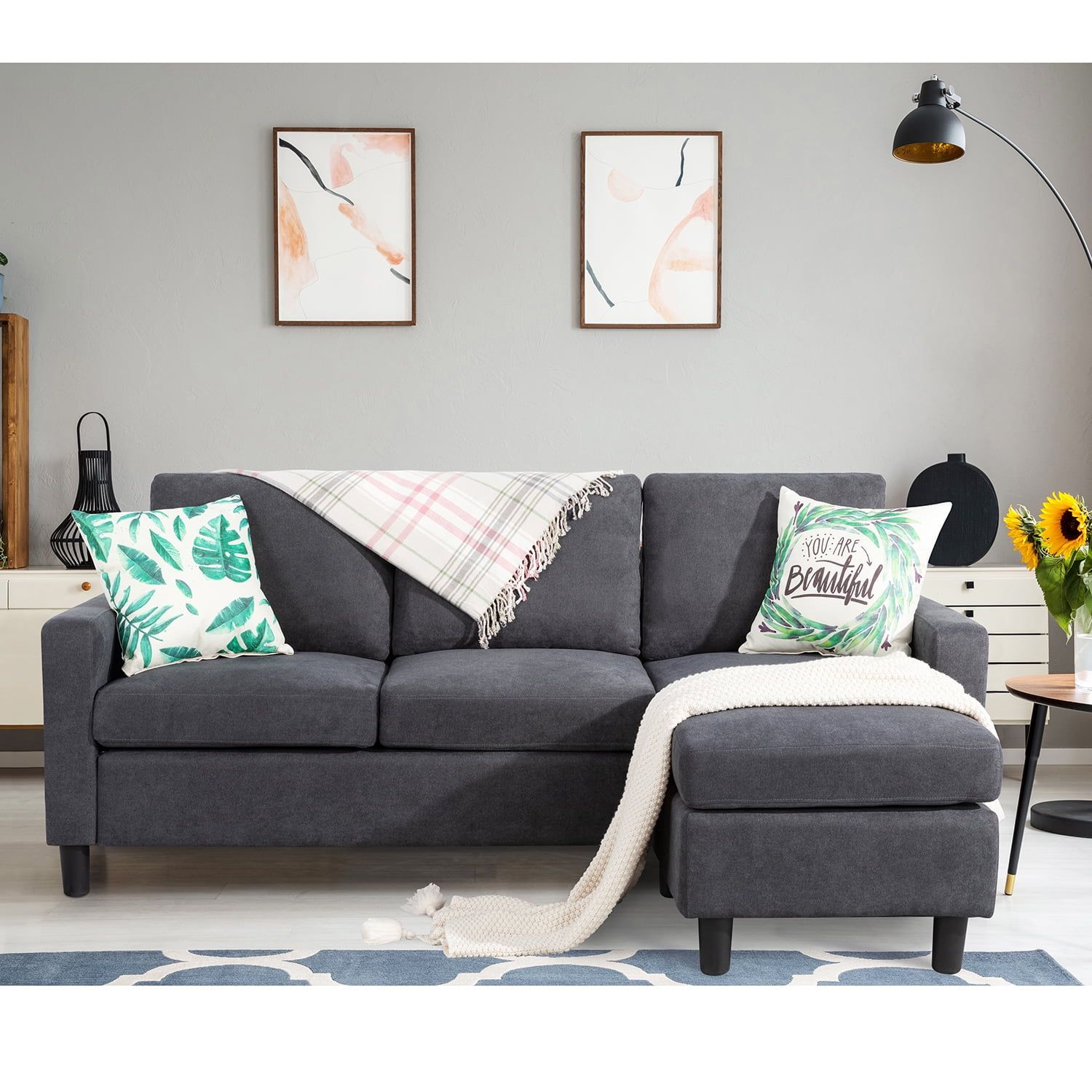 Savings And Offers Available Fast Free Shipping Grey Couch And Sofa Regarding L Shape Couches With Reversible Chaises (View 8 of 20)