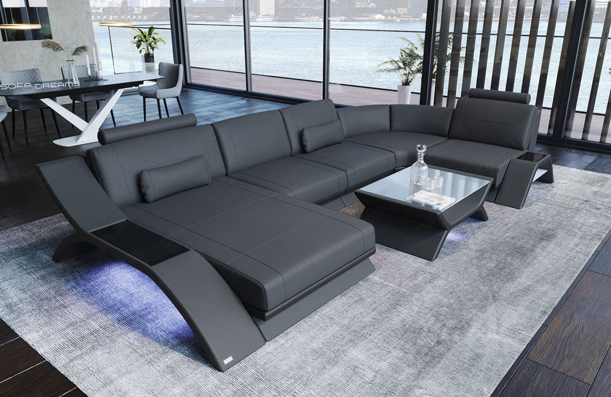 Sectional Leather Sofa Malibu U Shape | Sofadreams With Regard To Modern U Shape Sectional Sofas In Gray (View 7 of 20)