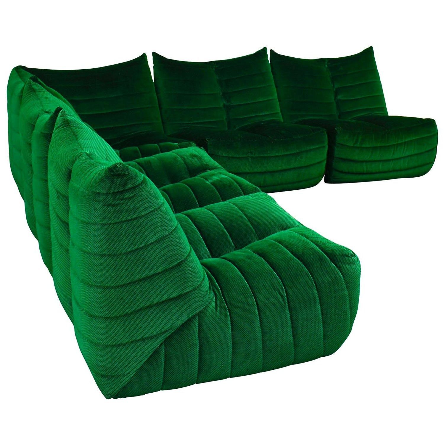 Sectional Sofa In Green Velvetgianfranco Grignani, Italy, Circa Inside Green Velvet Modular Sectionals (Gallery 9 of 20)