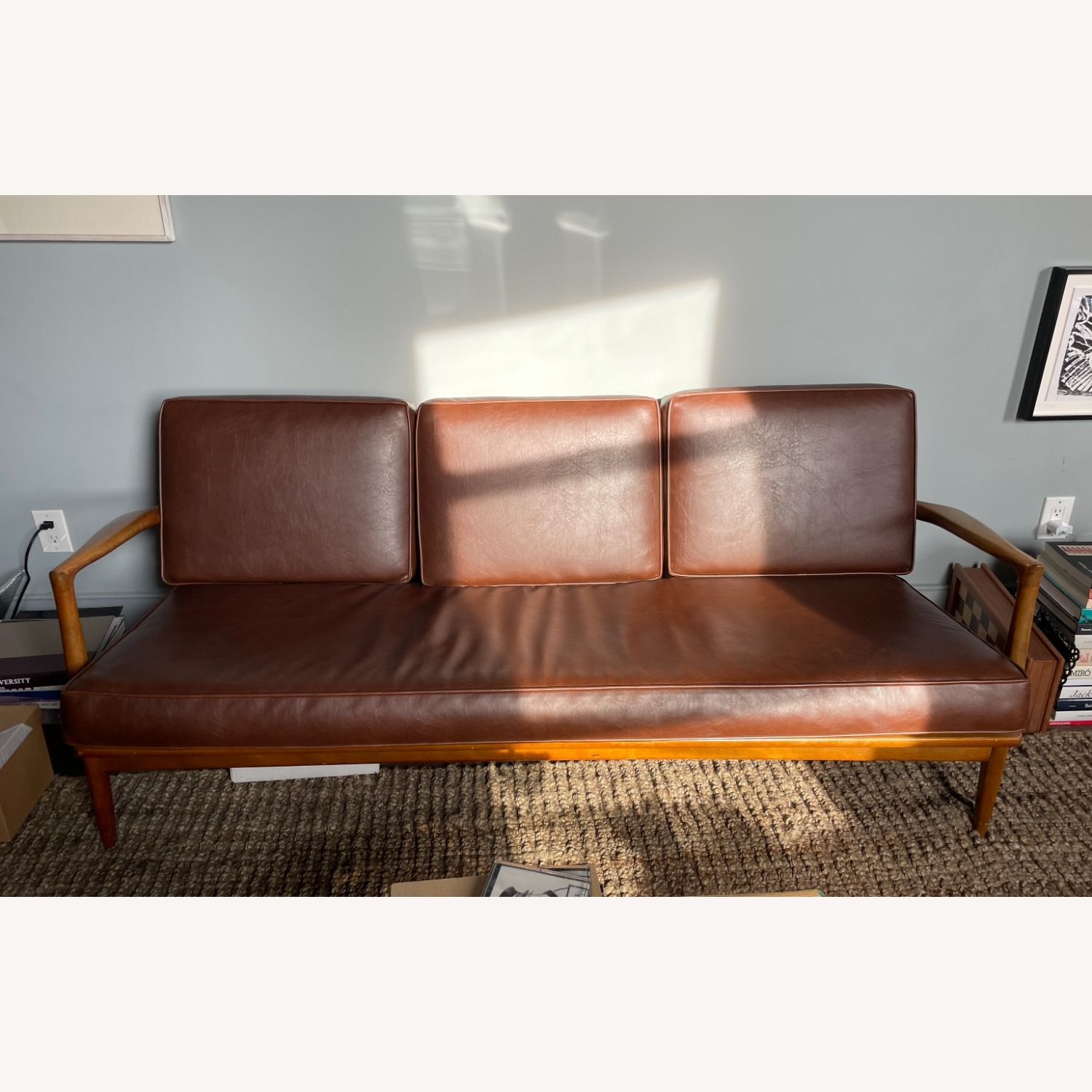 Selig Mid Century Danish Walnut 3 Seater Sofa – Aptdeco Intended For Mid Century 3 Seat Couches (Gallery 2 of 20)