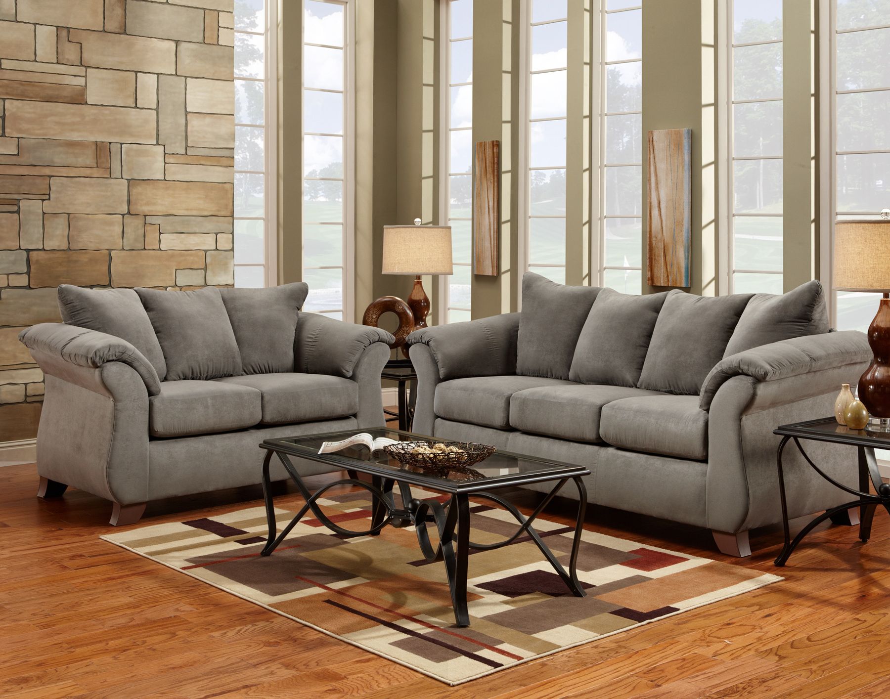 Sensations Grey Sofa & Loveseat With Regard To Dark Grey Polyester Sofa Couches (Gallery 9 of 20)