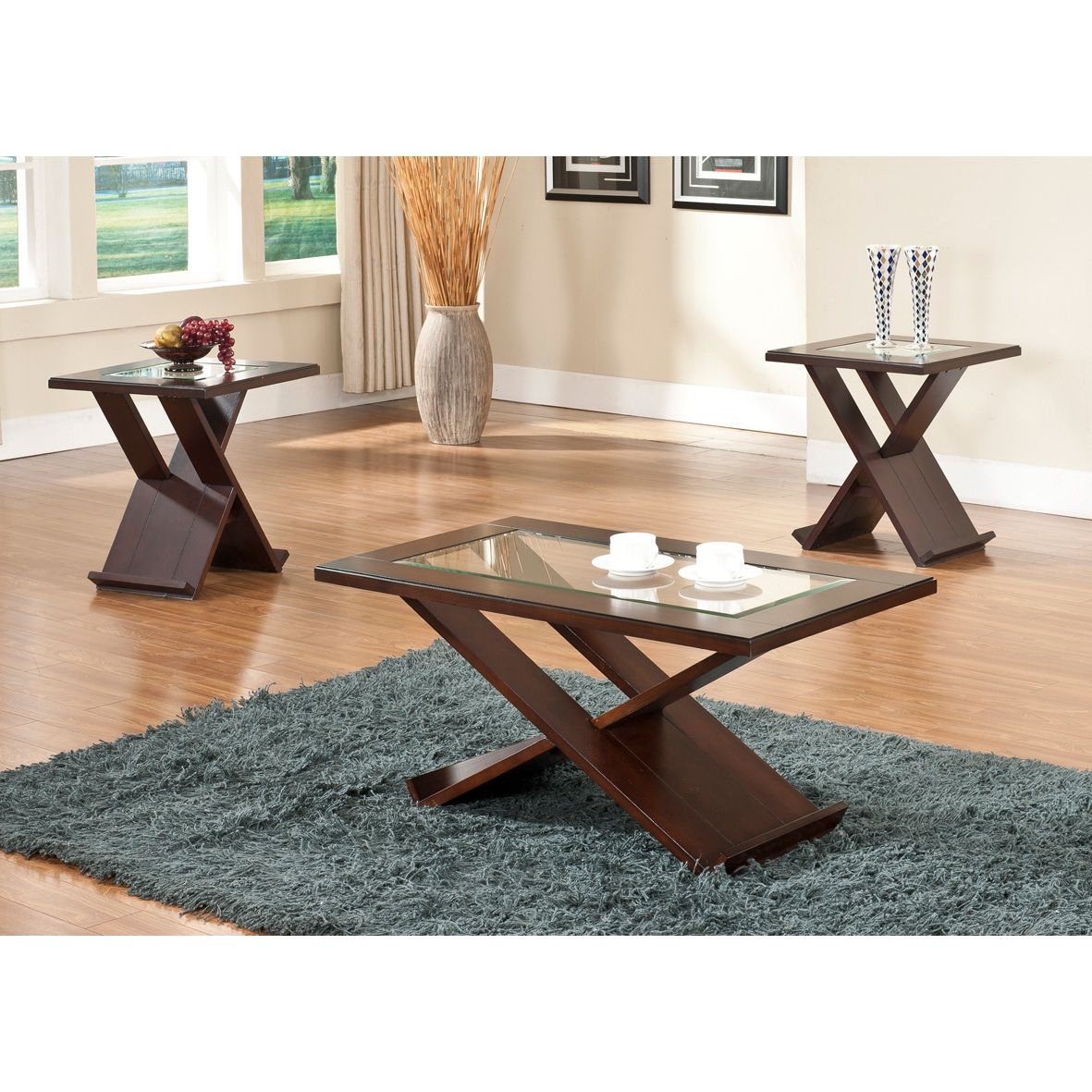 Shop Rectangle Glass Coffee Table Set – Free Shipping Today – Overstock Pertaining To Clear Rectangle Center Coffee Tables (Gallery 19 of 20)