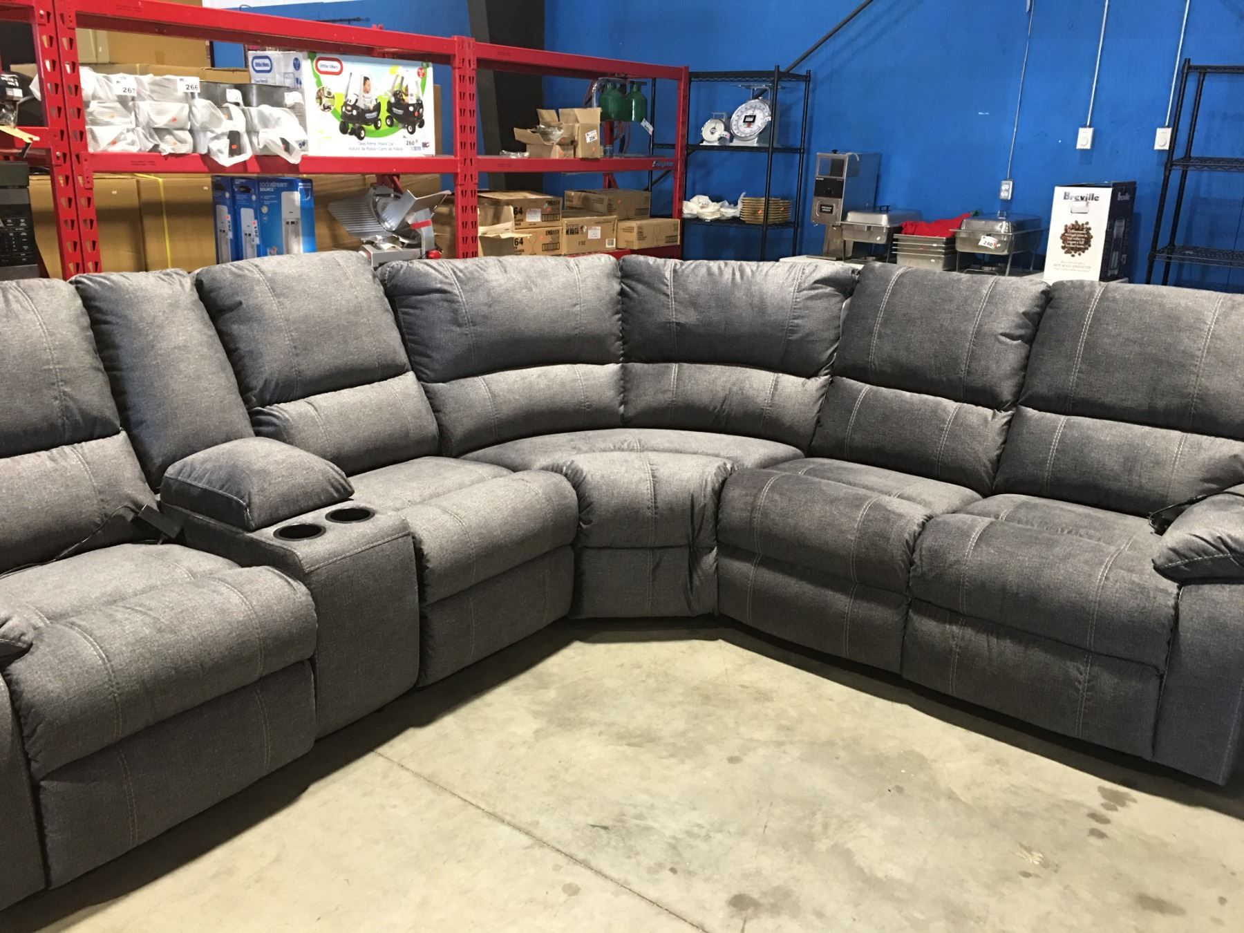 Signature Designashley Dark Grey Upholstered Power Recliner Intended For Dark Gray Sectional Sofas (View 20 of 20)