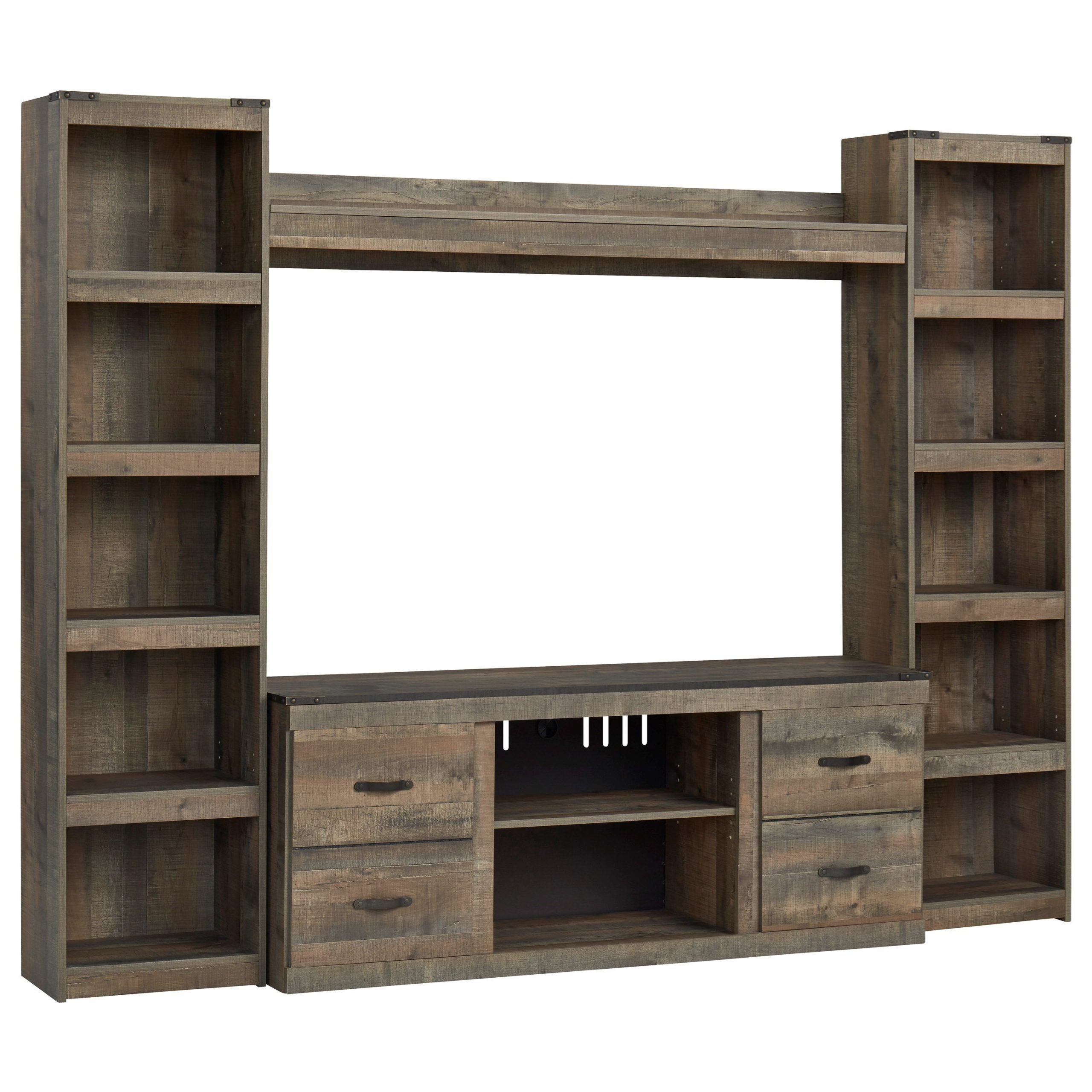 Signature Designashley Trinell Entertainment Wall Unit W/ Piers And For Entertainment Units With Bridge (View 13 of 20)