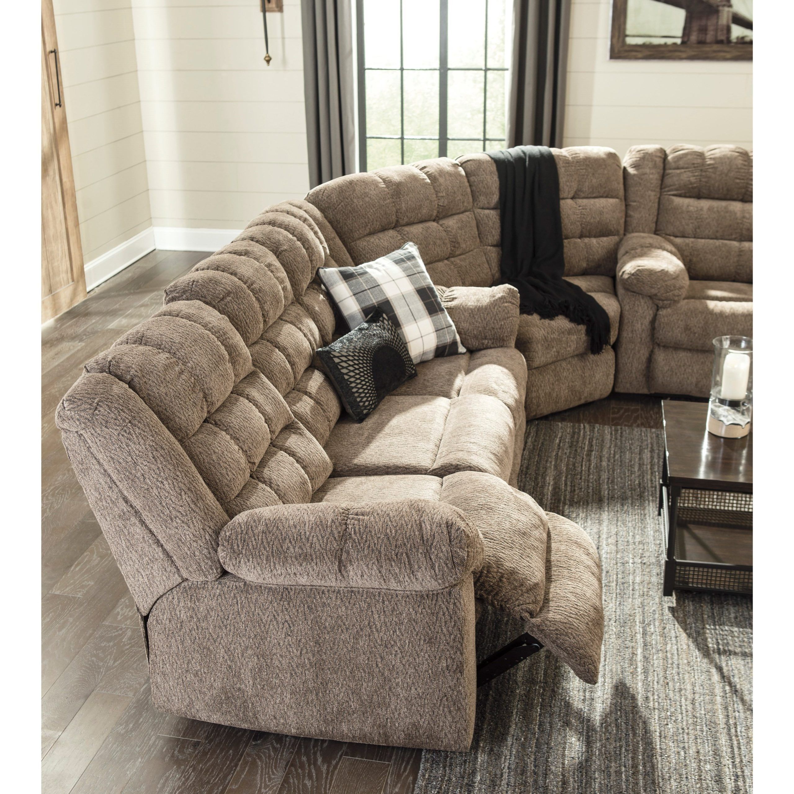 Signature Designashley Workhorse 3 Piece Sectional With Wedge In 3 Piece Leather Sectional Sofa Sets (Gallery 20 of 20)