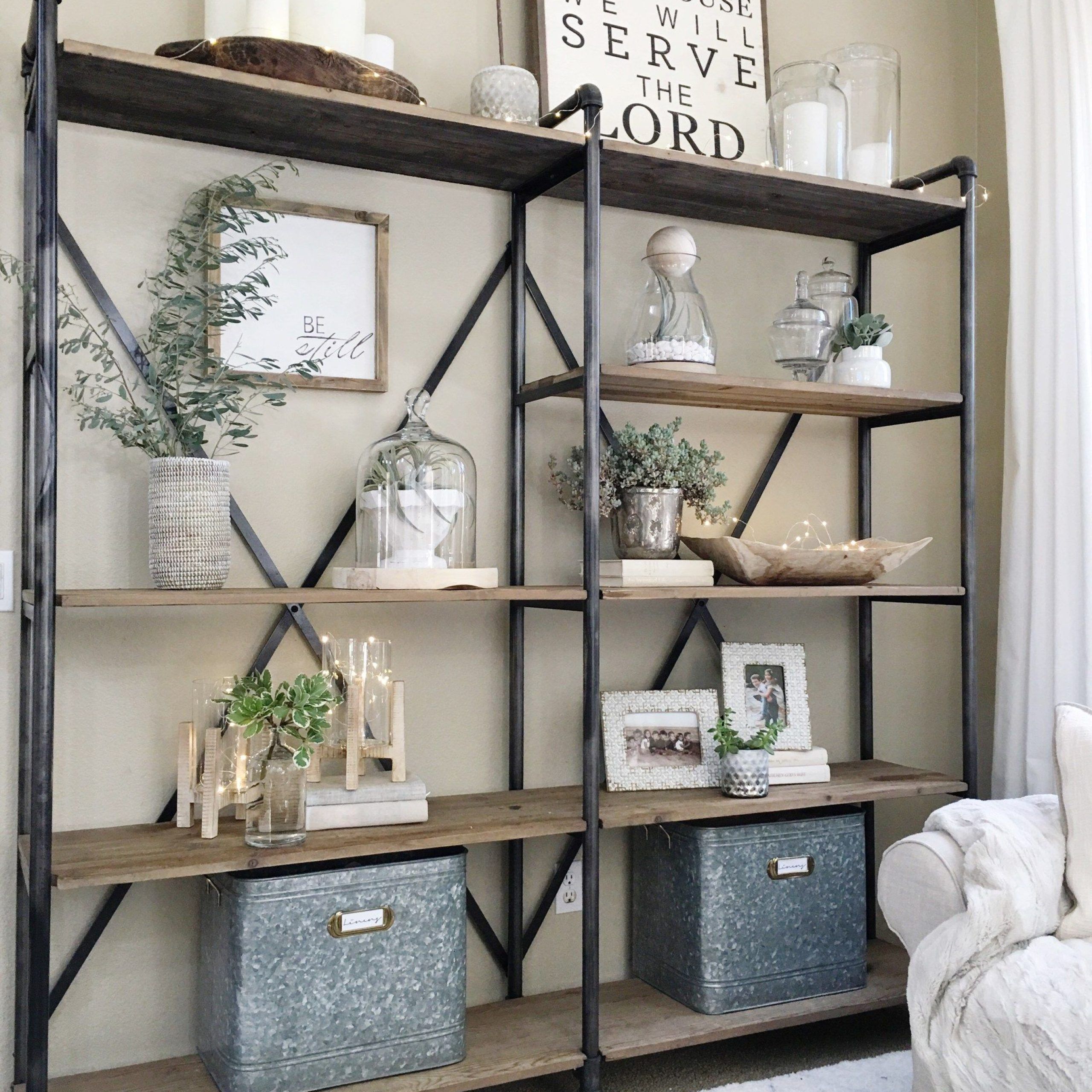 Simplified Shelves | Industrial Shelves | Farm House Living Room Within Farmhouse Stands With Shelves (Gallery 15 of 20)