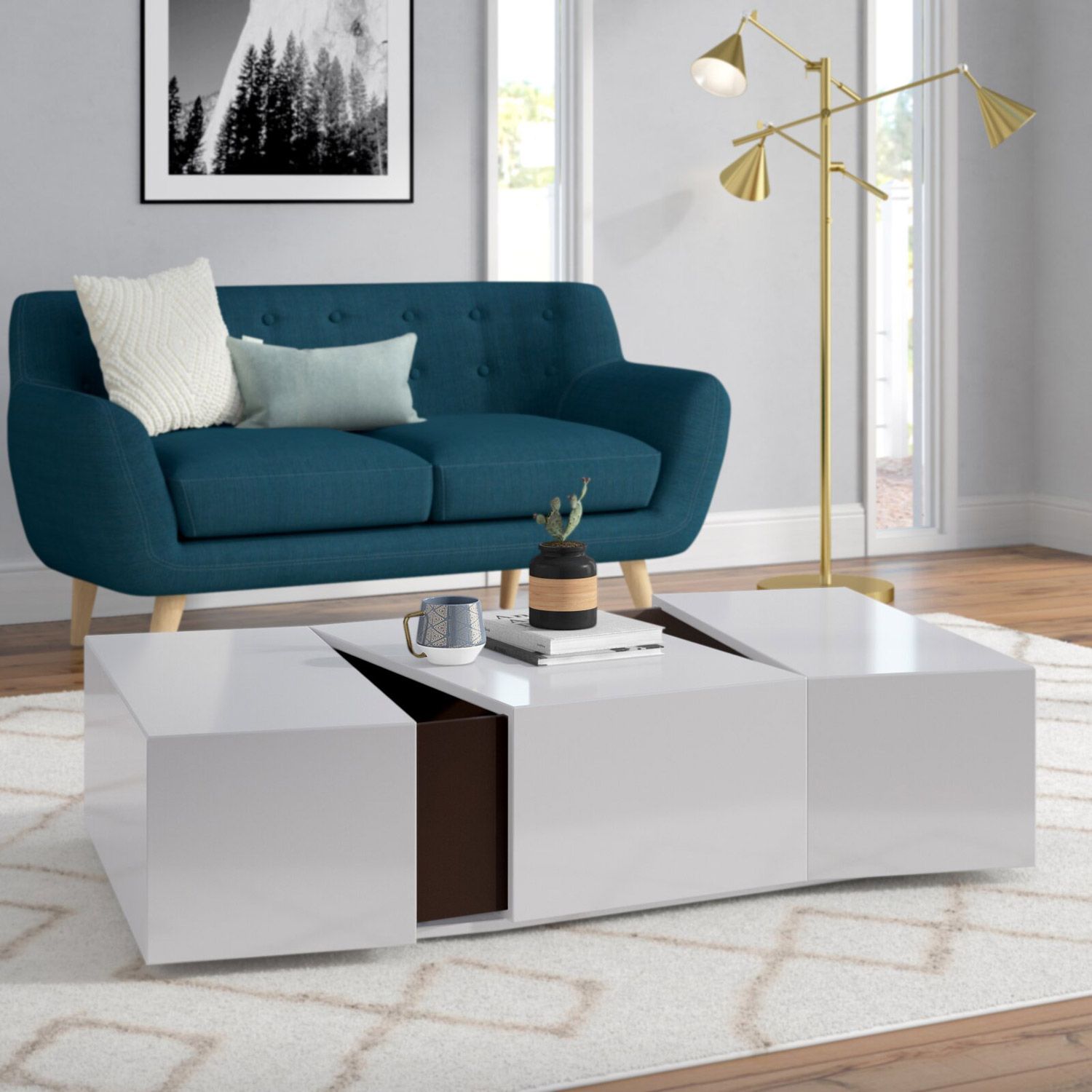 Sleek Modern Coffee Table With Hidden Storage | The Green Head Inside Modern Coffee Tables With Hidden Storage Compartments (View 2 of 20)