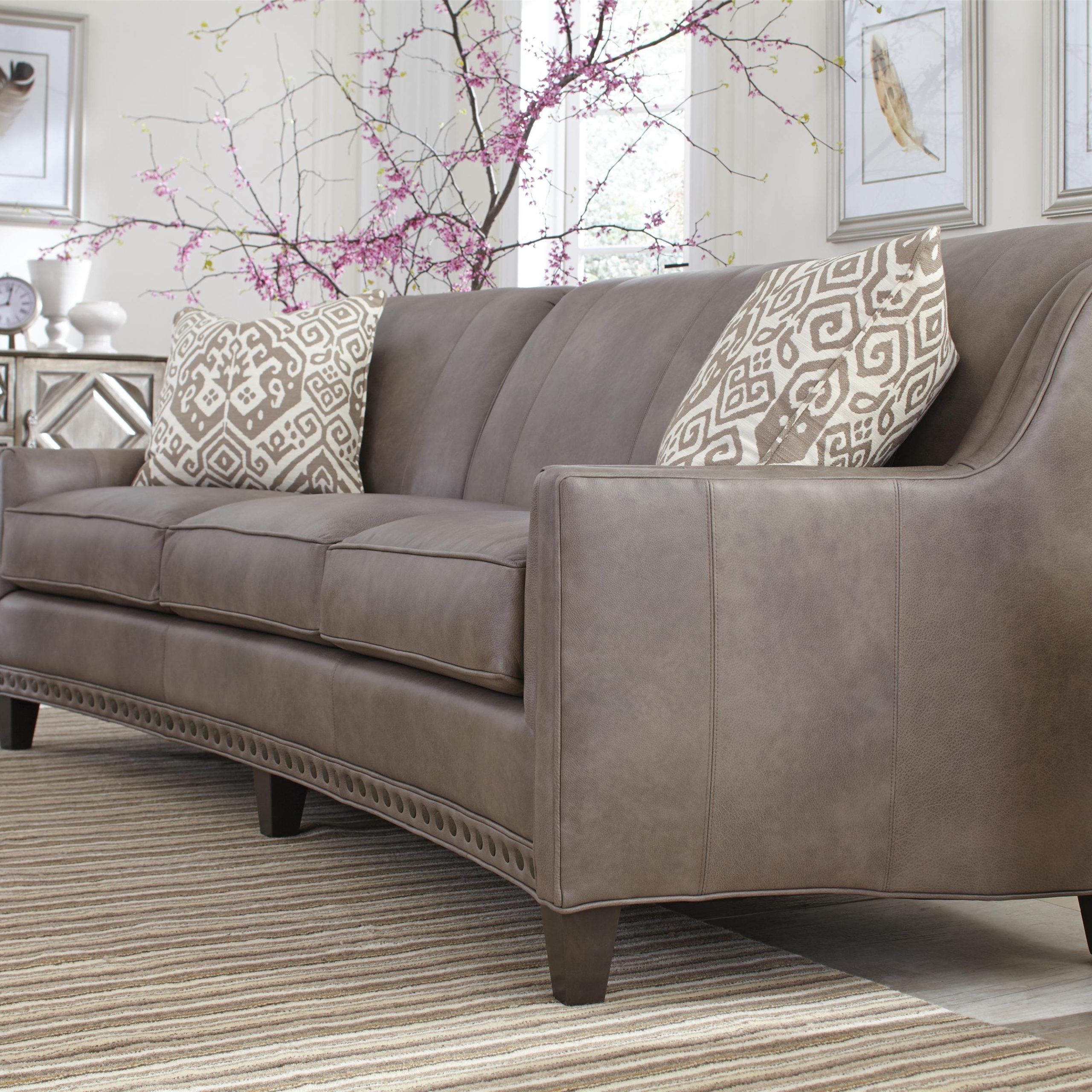 Smith Brothers 227 Slightly Curved Sofa With Sloping Track Arms And With Sofas With Curved Arms (View 13 of 20)