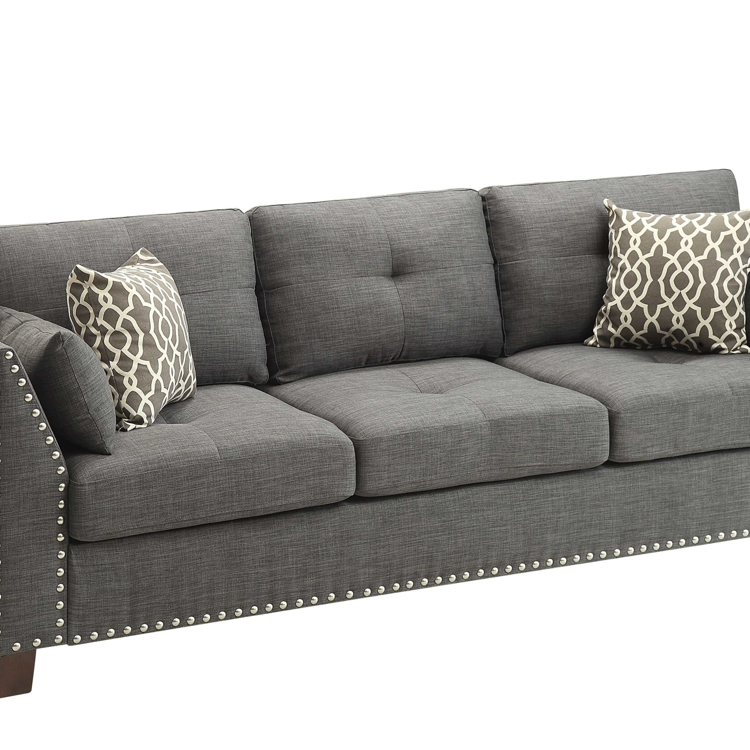 Sofa In Light Charcoal Linen – Linen, Eucalyptus, Plywood, Foam With Regard To Light Charcoal Linen Sofas (Gallery 5 of 20)