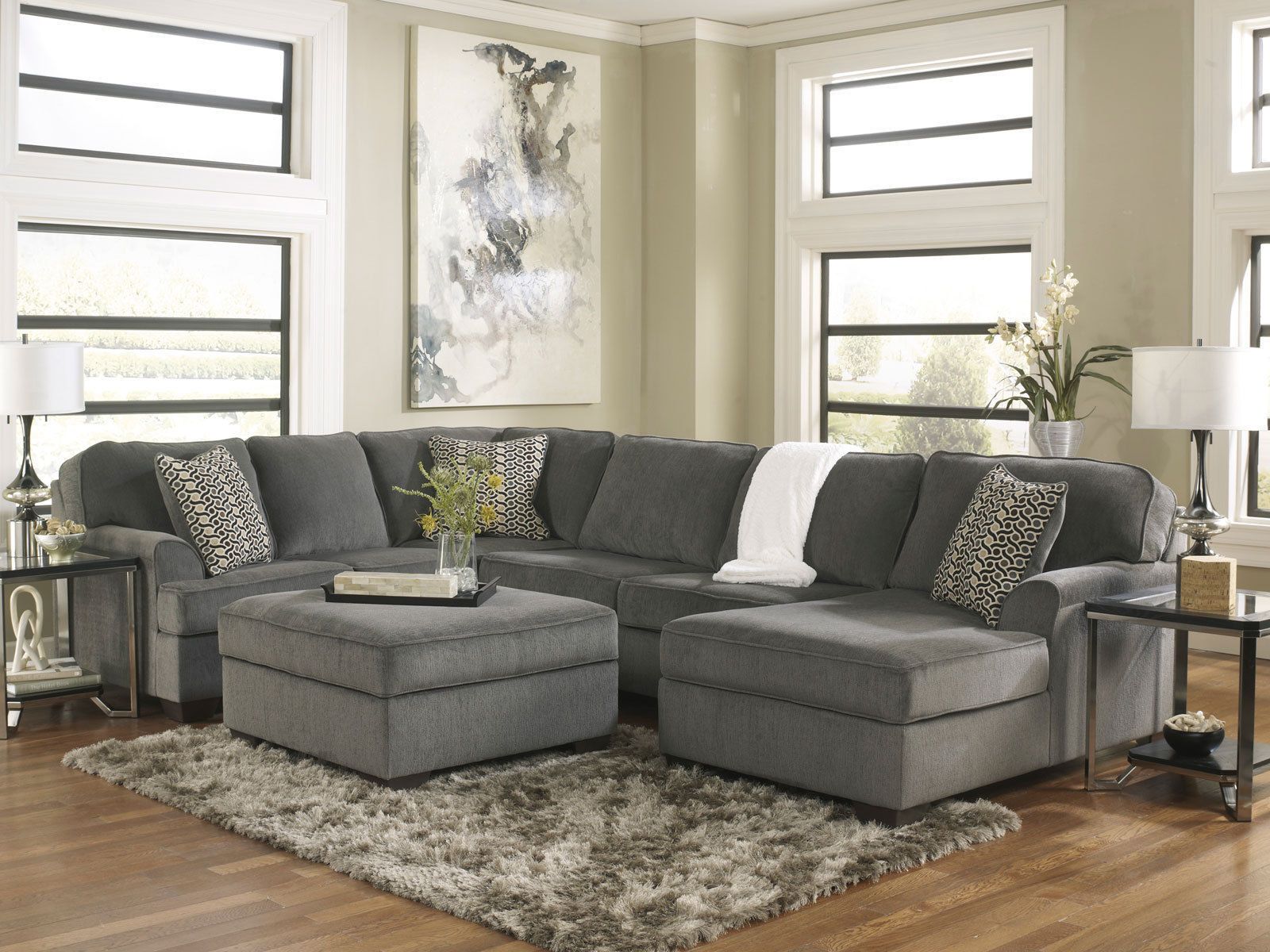 Sole Oversized Modern Gray Fabric Sofa Couch Sectional Set Living Room Throughout Modern Light Grey Loveseat Sofas (Gallery 13 of 20)