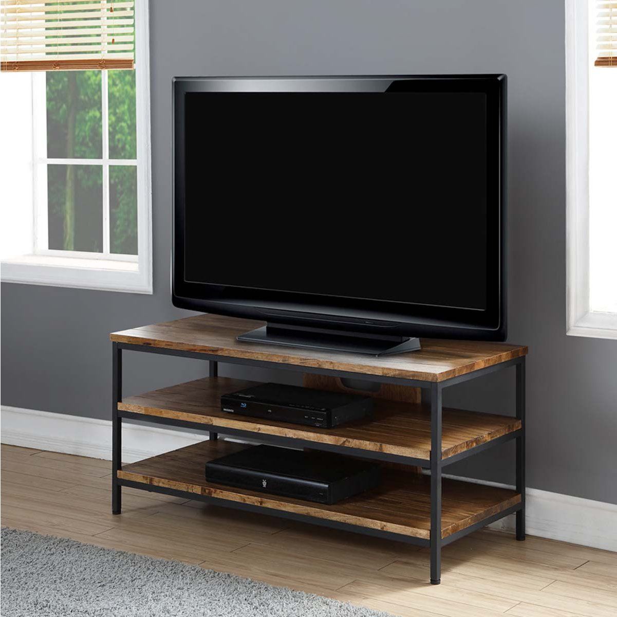Solid Wood Oak Rustic Tv Stand Within Oaklee Tv Stands (View 16 of 20)